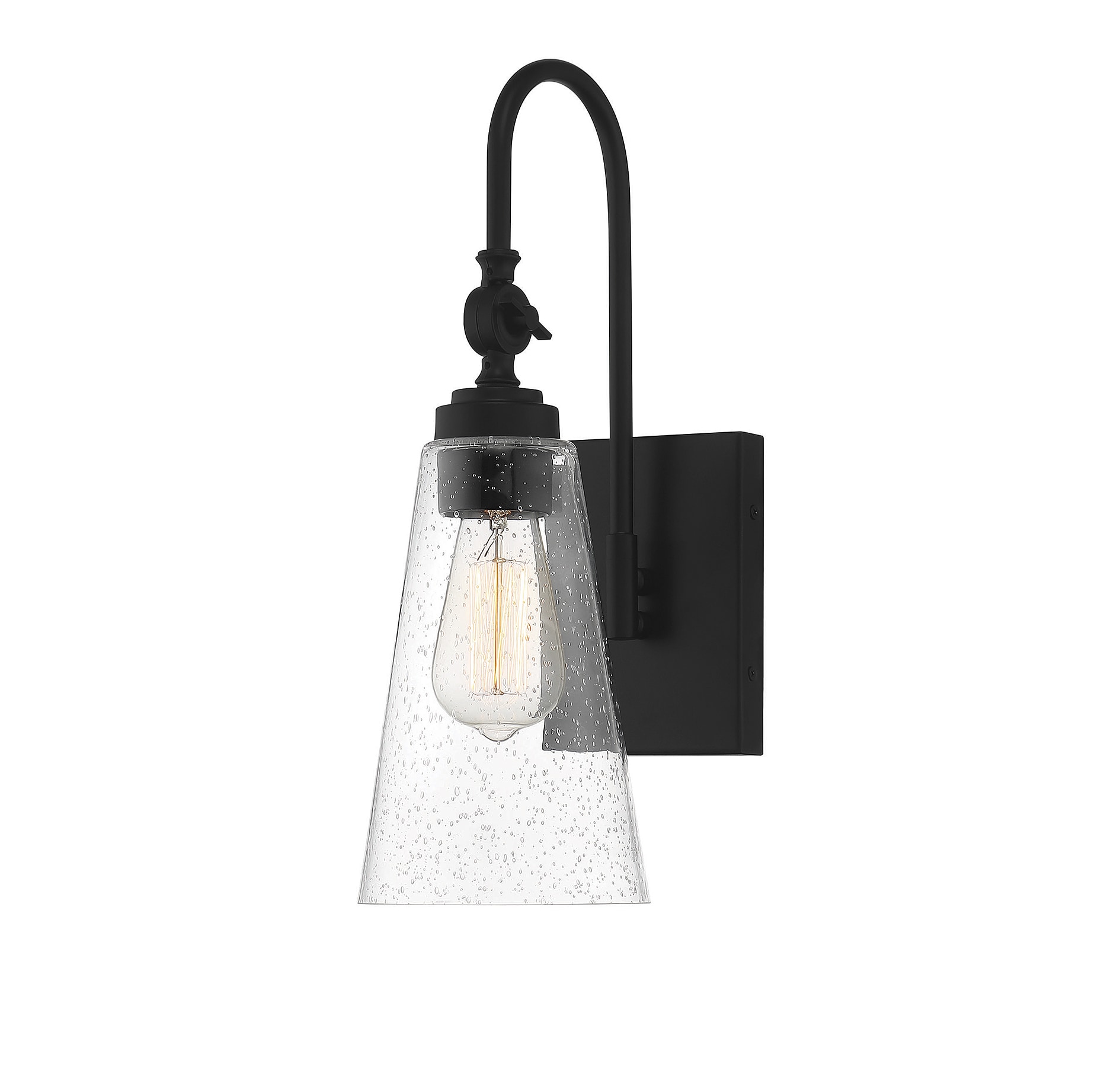 Savoy House Essentials 9-108-1-89 York 5.5-in W 1 -Light Matte Black Transitional Wall Sconce