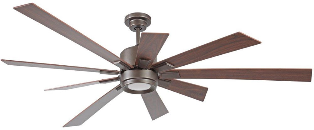Craftmade KAT72ESP9-WLN Katana 72-in Integrated LED Espresso with Walnut Blades Ceiling Fan With Light ( 9 -Blade )