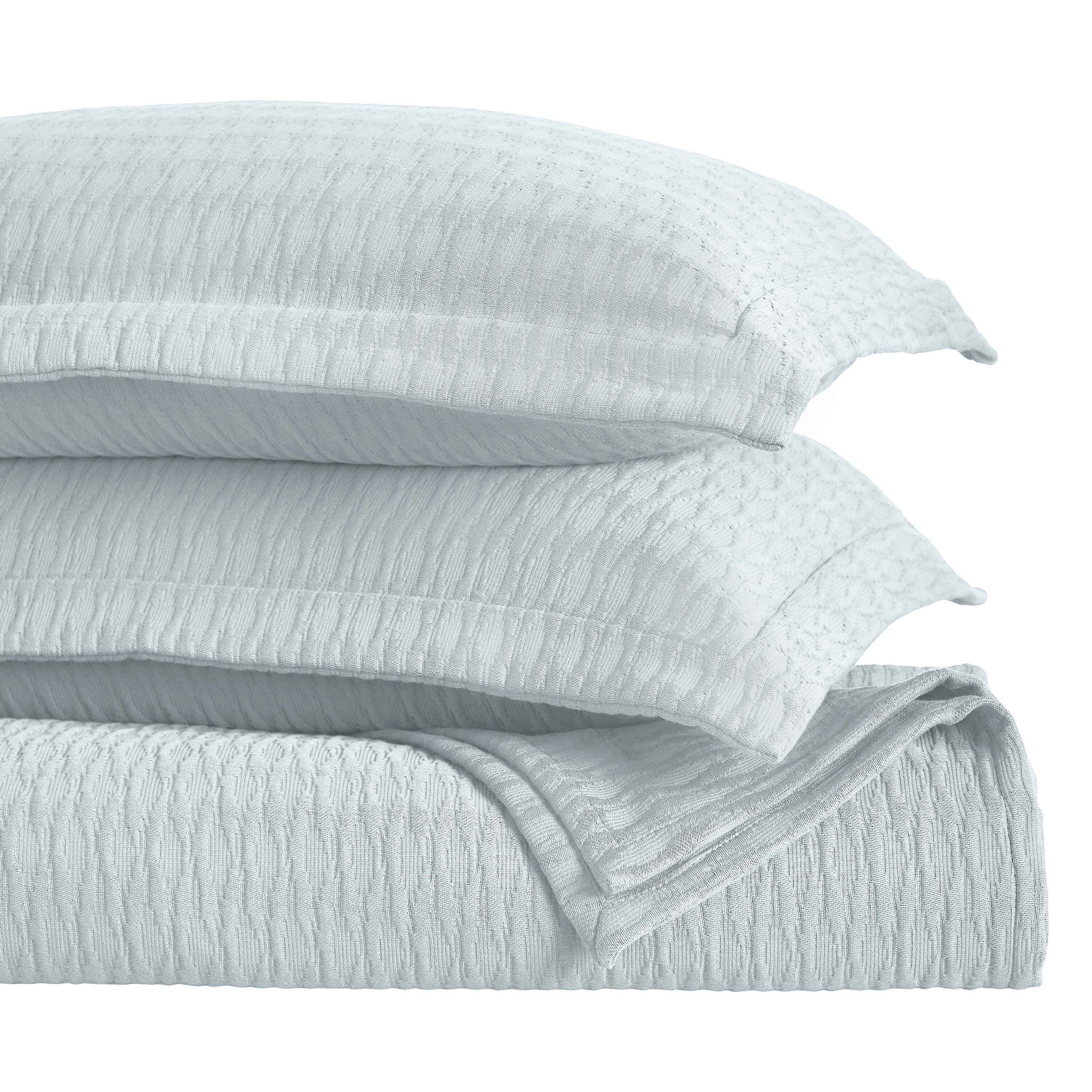 Slickblue Diamond Lattice Jacquard Matelasse Cotton Bedspread Set for Bedroom Guest Room Multiple Size and Color Options