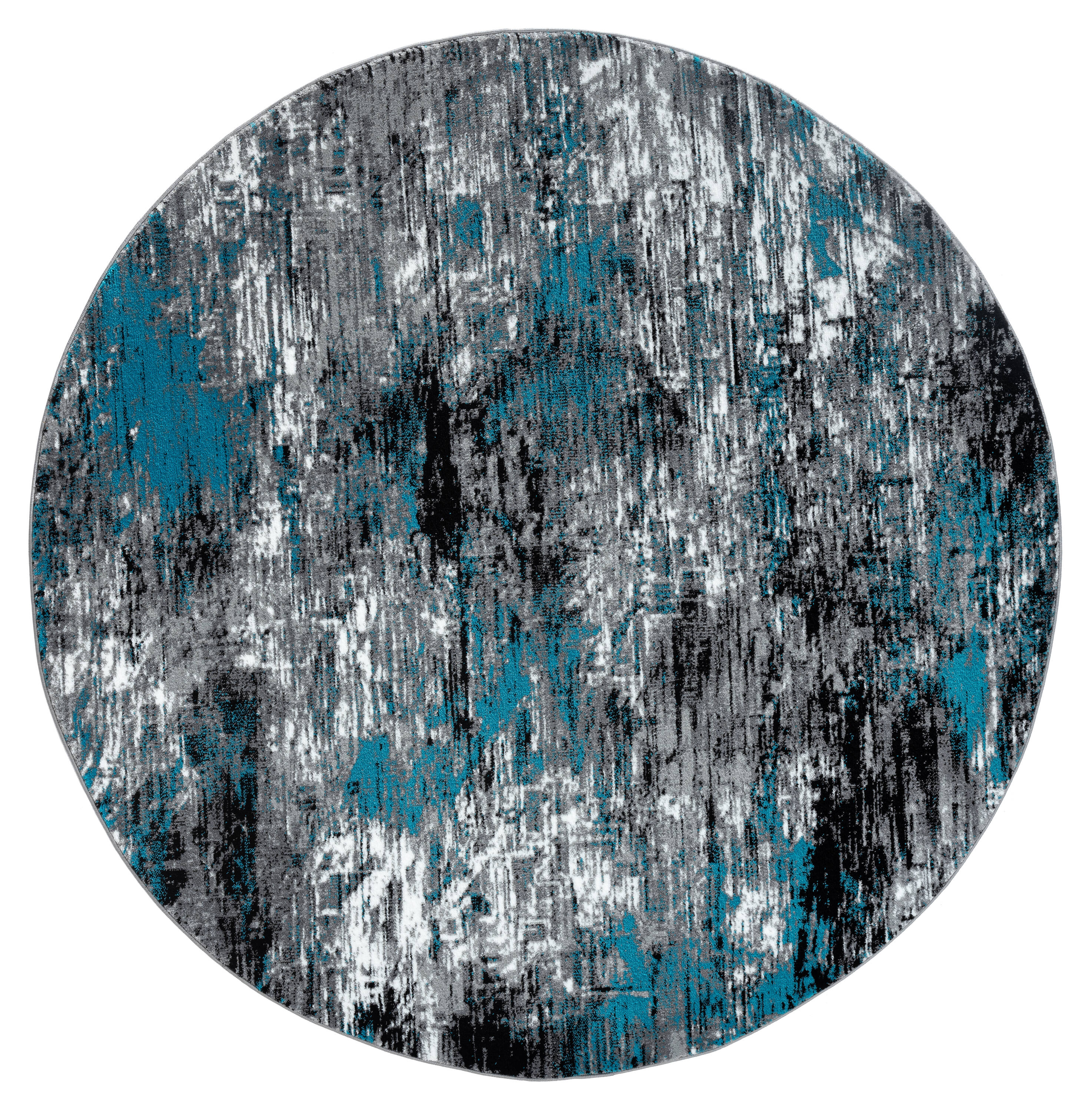 MDA Rugs SM0977 Samos 6 x 6 (ft) Polypropylene Gray Round Indoor Abstract Area rug