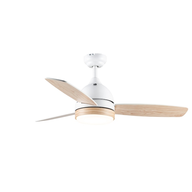 River Of Goods 42 In White Led Indoor Downrod Or Flush Mount Ceiling Fan With Light Remote 3 Blade The Fans Department At Com - 42 Flush Mount White Ceiling Fan With Light