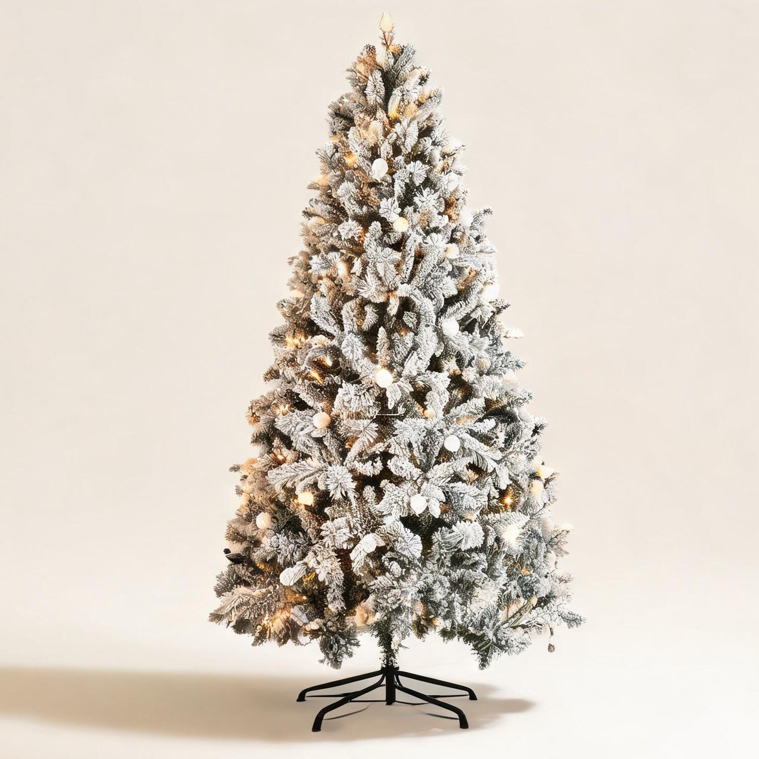 BBabe Home and Furniture Home with 7.5 in and Storage LED Lighting Flocked PE/PVC Artificial Christmas Tree