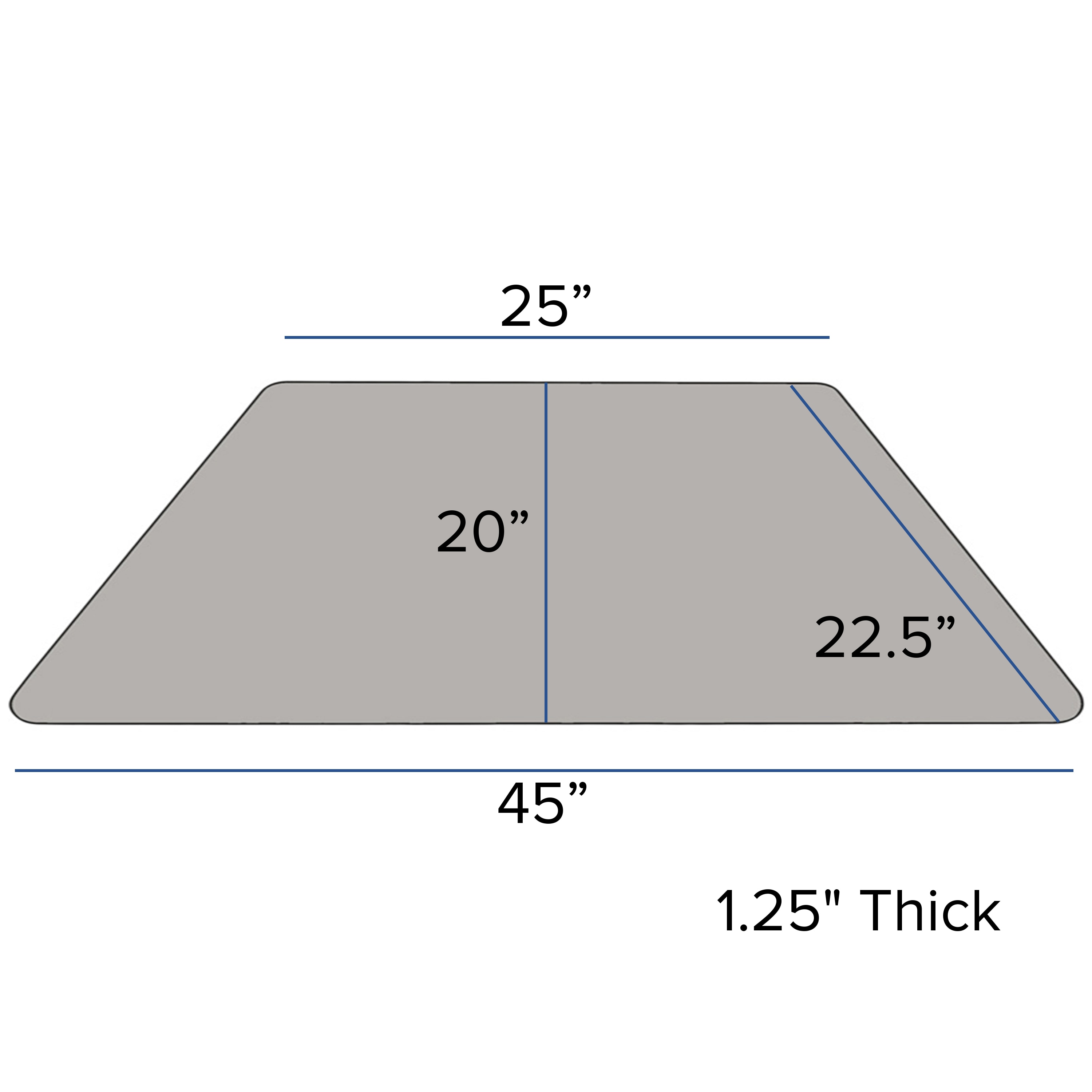 Trapezoid Grey Laminate Activity Table with Adjustable Legs