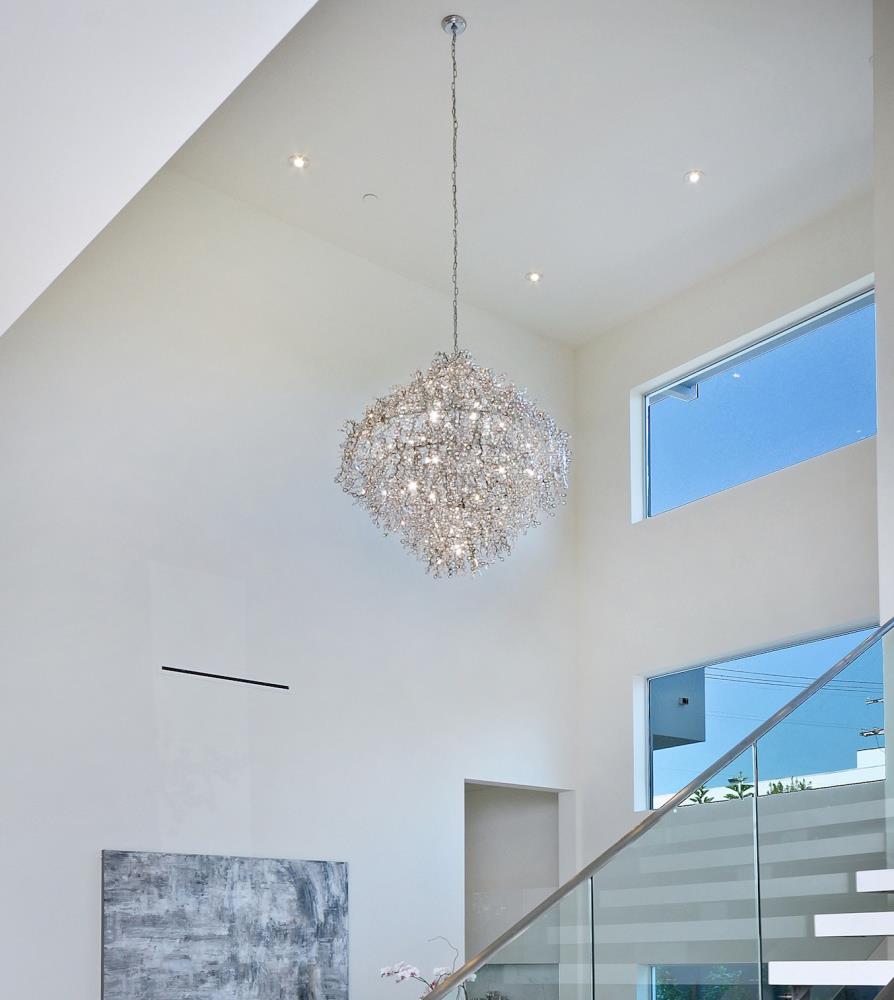 Comet 13-Light Polished Chrome Pendant with Beveled Crystal