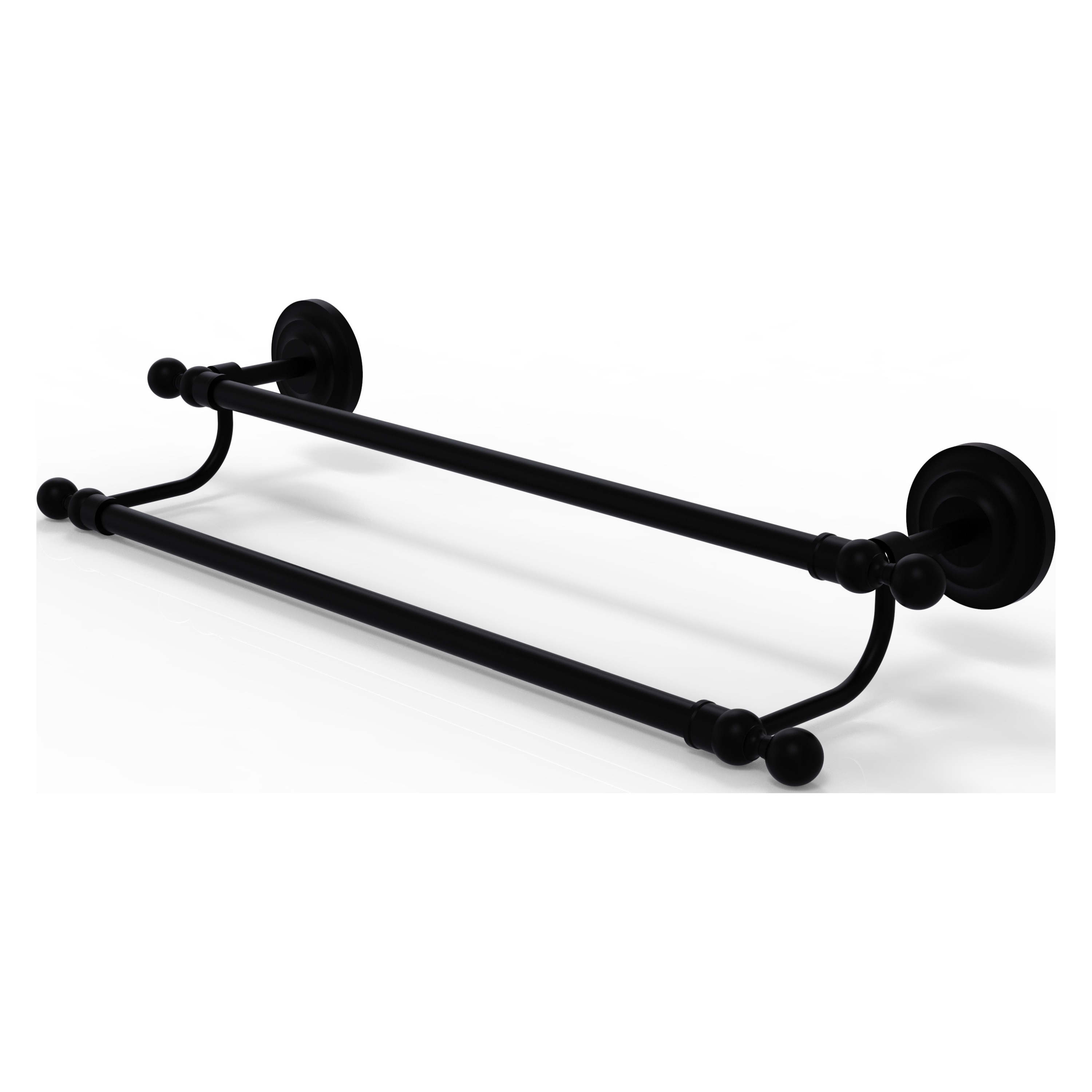 Allied Brass QN-72/30-BKM Que New 30-in double Matte Black Wall mount Double Towel Bar