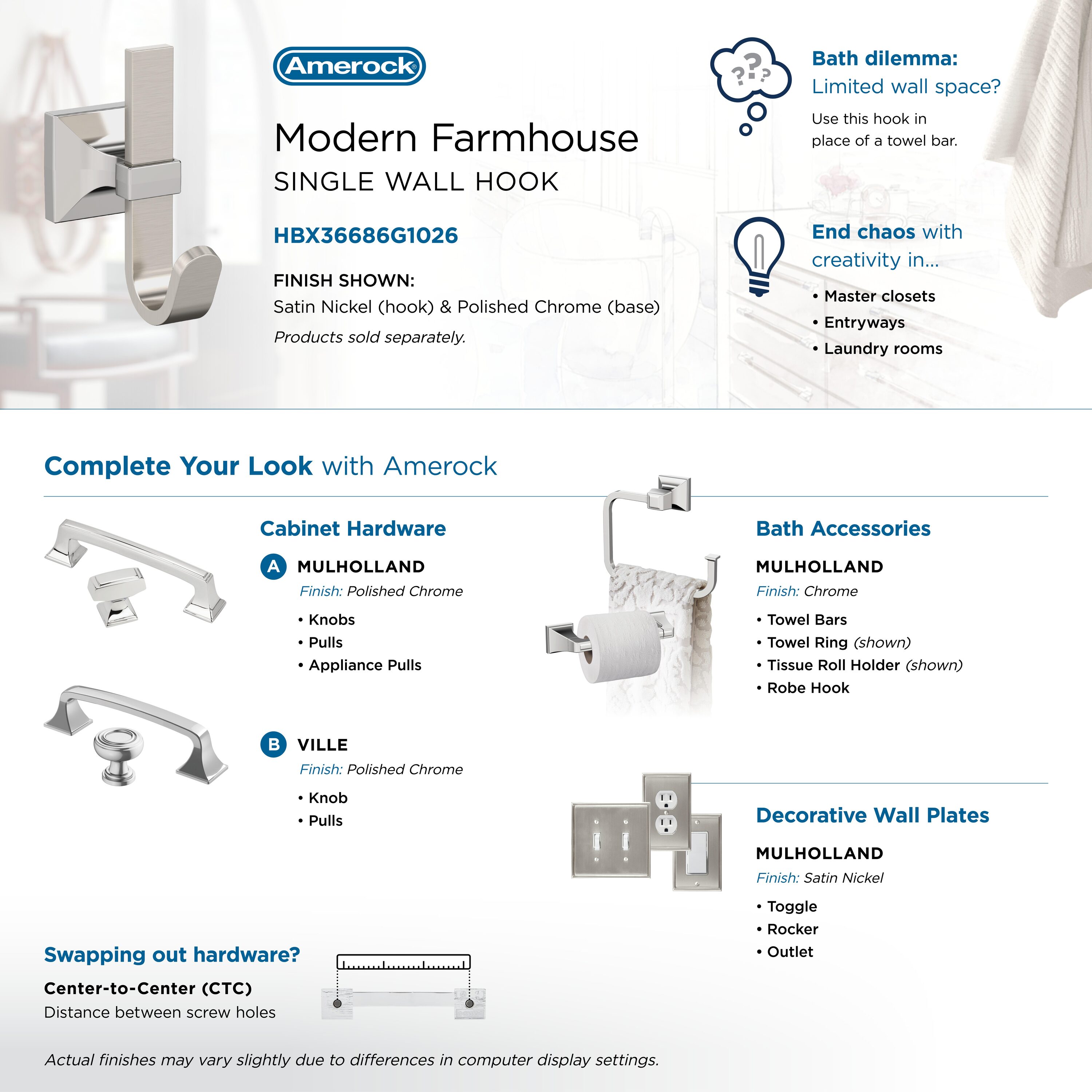 Amerock HBX36686G1026 Decorative-Wall-Hooks - View #6