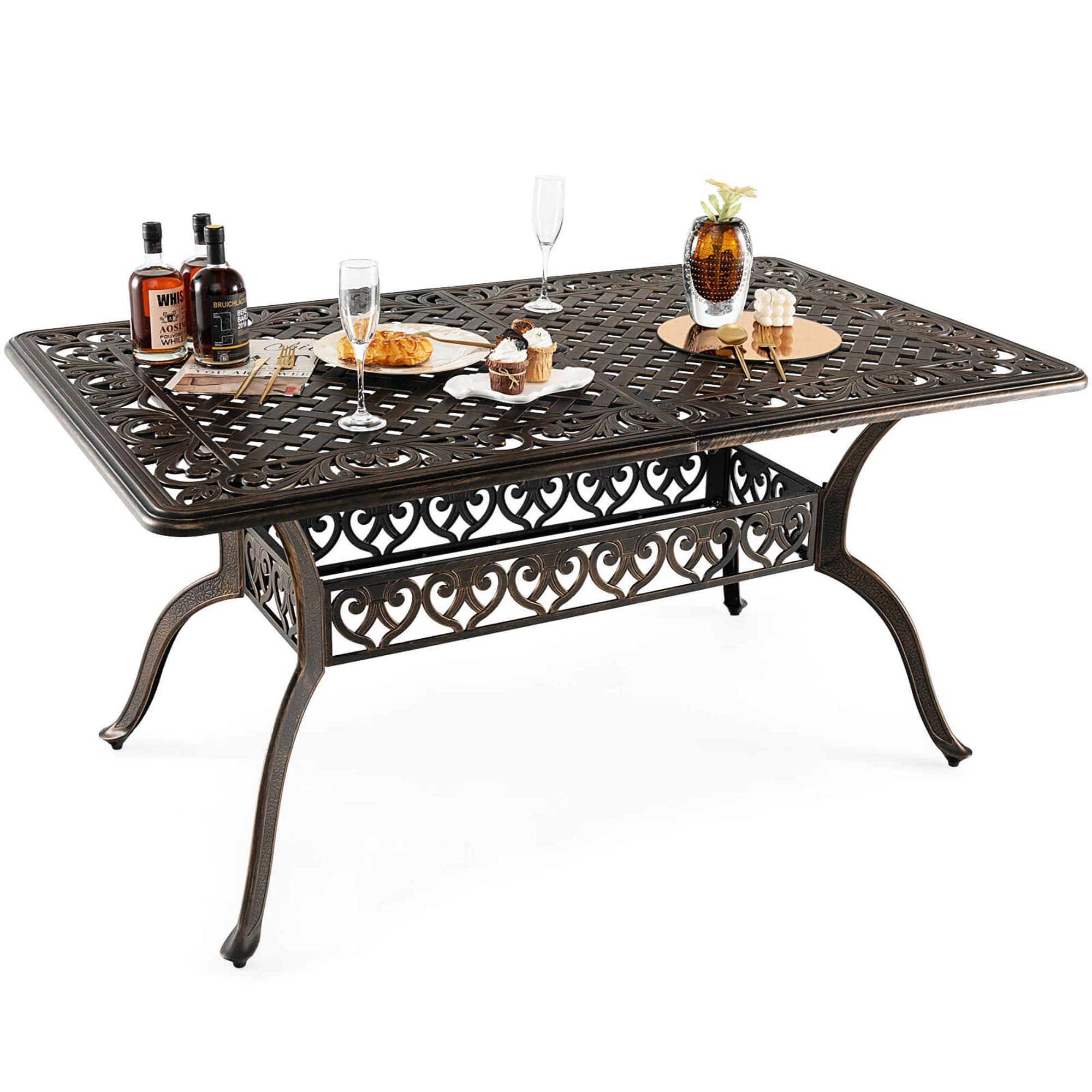 Cast aluminum discount patio table rectangular