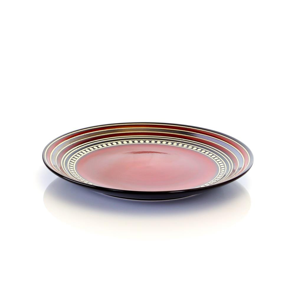 Red and Black Ceramic 16-Piece Dinnerware Set