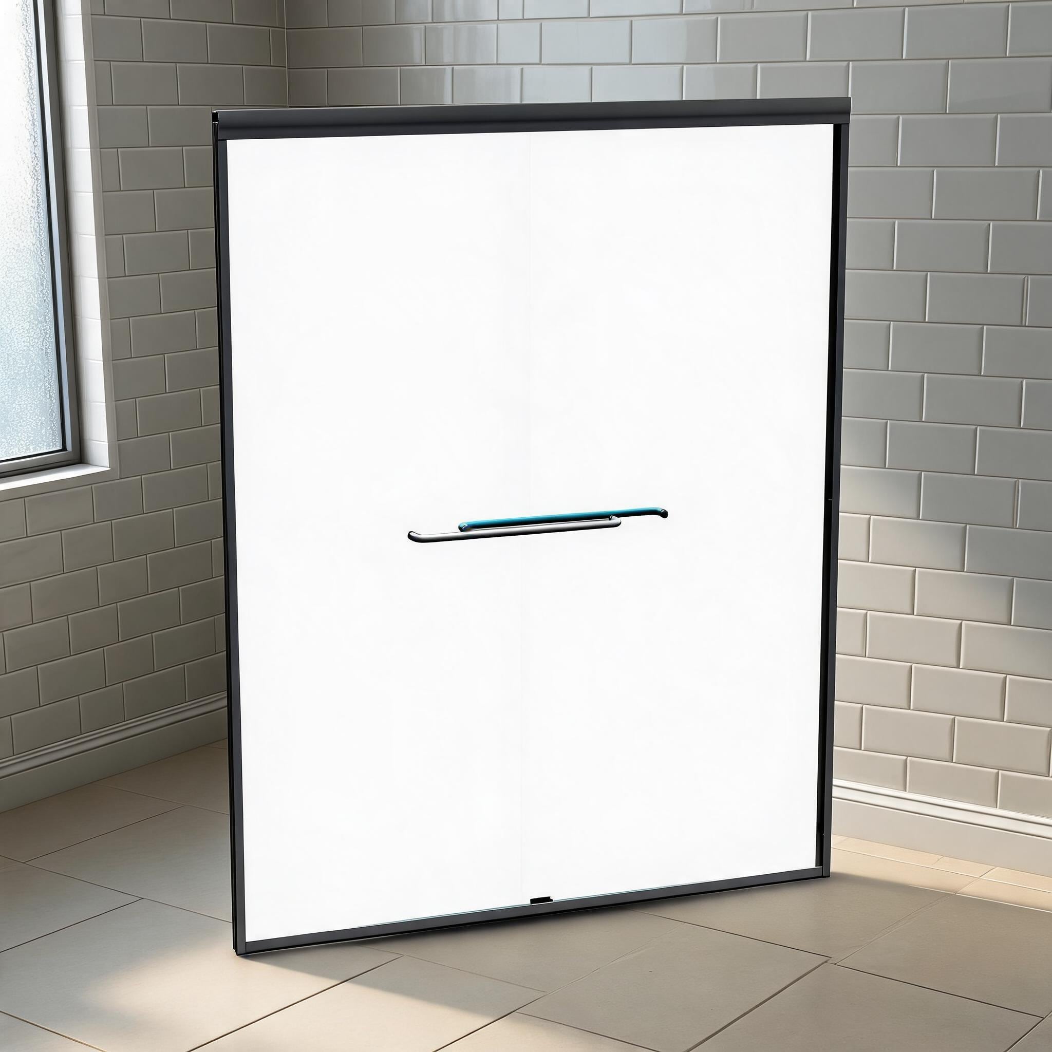 Watnature Bathroom Shower Door Installation Hardware Kit All-in-One Replacement Jet Black Stainless Steel #PWNNCGNAWZX7