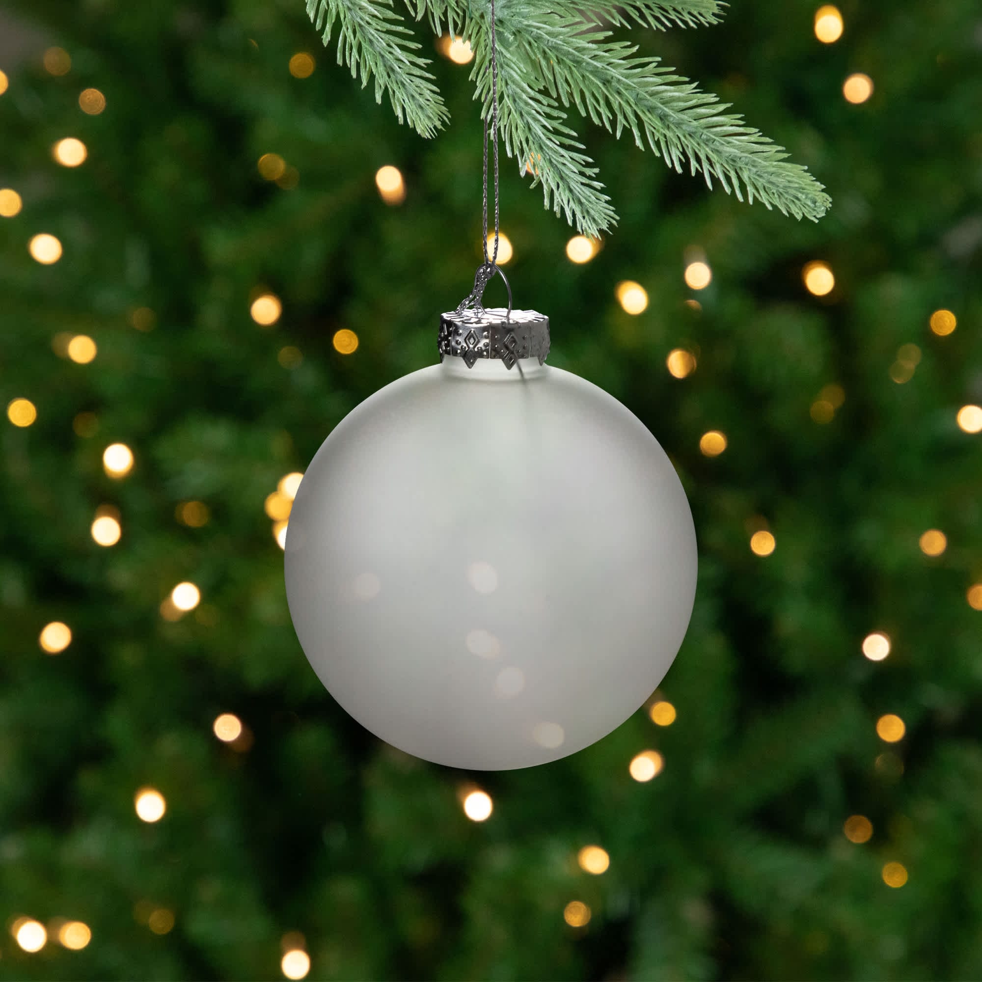 Northlight NORTHLIGHT-WY00684 Frosted Matte Glass Christmas Ball Ornaments - 3.25 inch (80mm) - Clear - 6ct