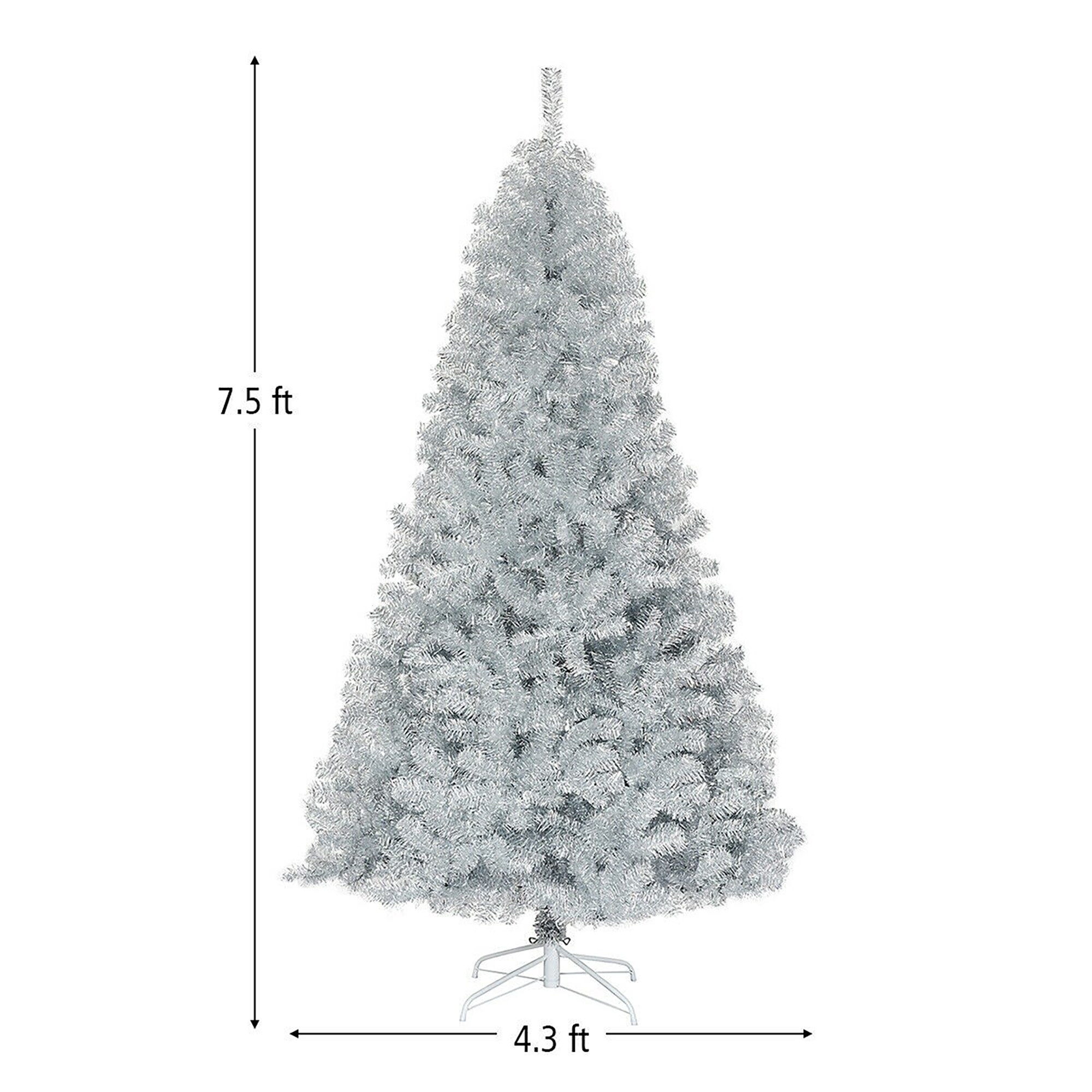 Forclover 7.5-ft Silver Artificial Christmas Tree in the Artificial ...