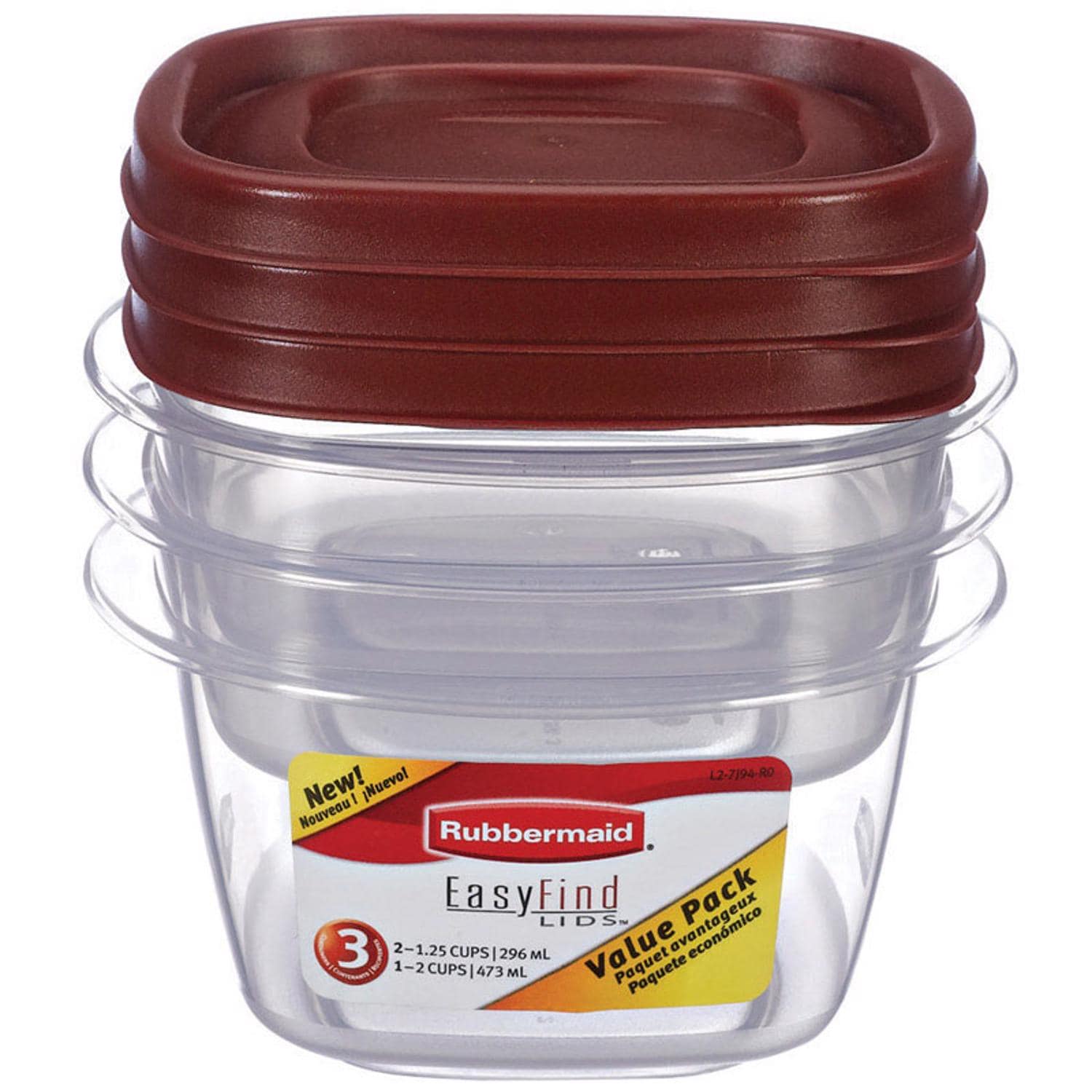 Rubbermaid White Food Storage Container Set 3 pk #2049358