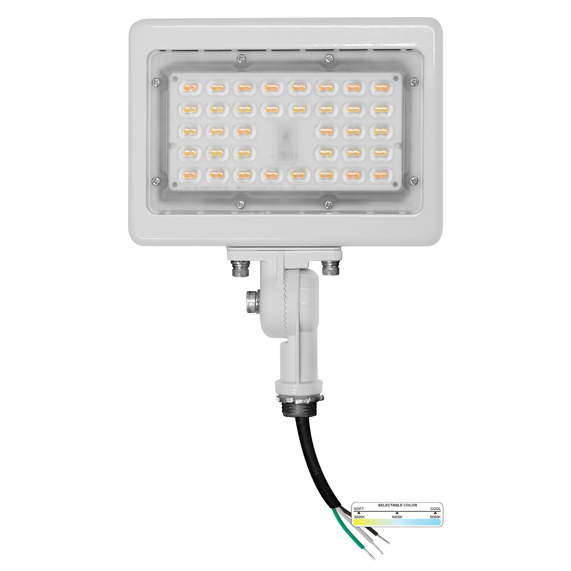 LED Mini Flood Light, U-Bracket Mount, Black, 30W, 3000 Lumens