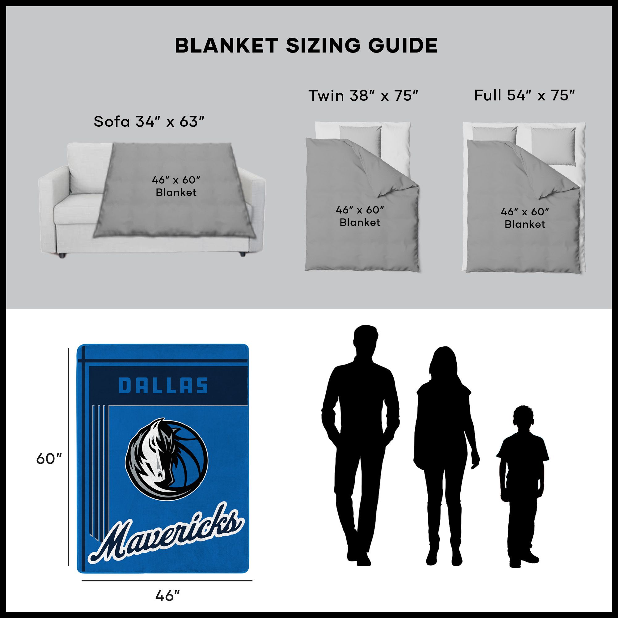 Sweet Home Collection LOW-NBA-60B-MAVER Blankets-And-Throws - View #2