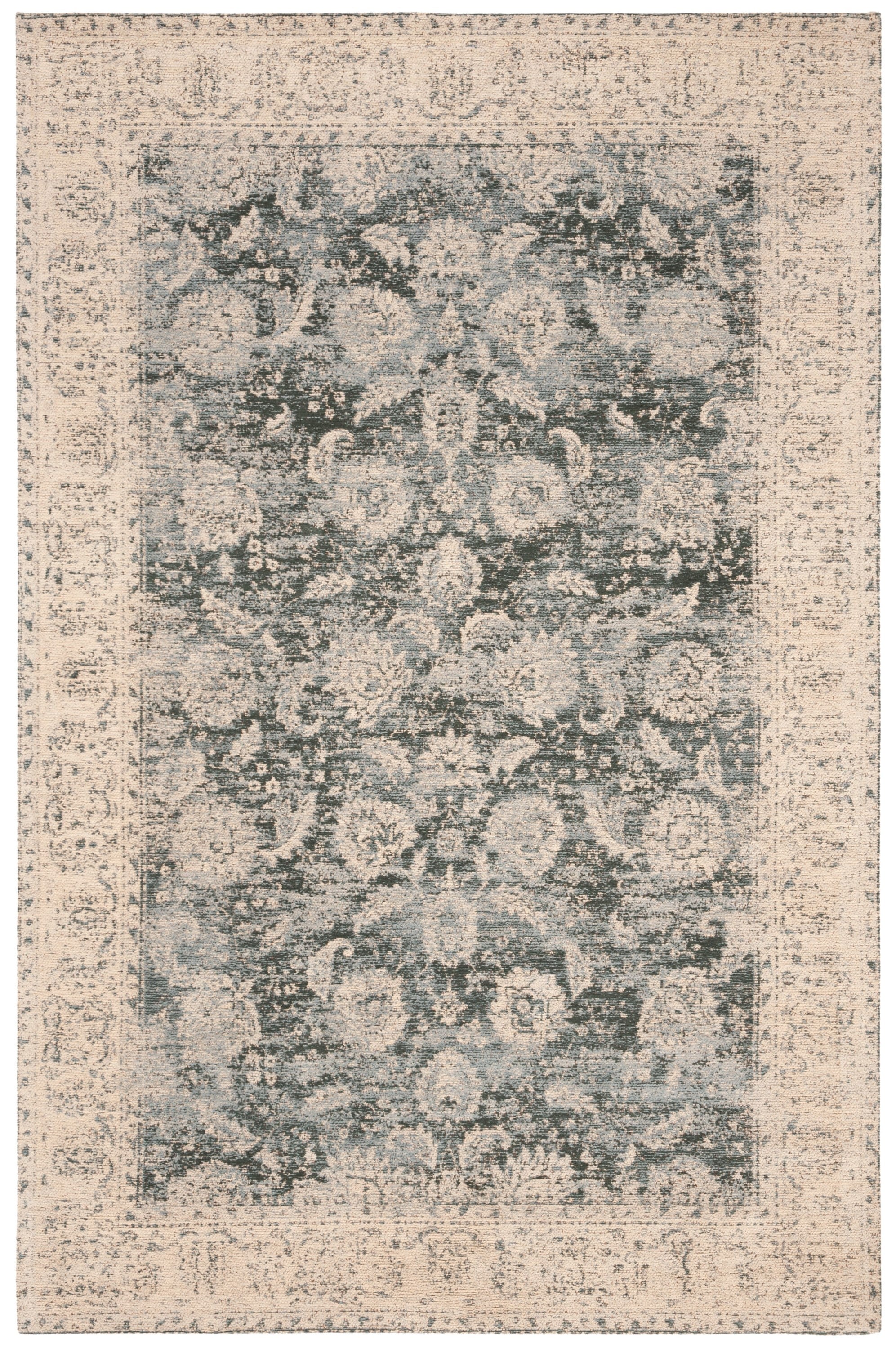 Gray and Cream Rectangular Flat Woven 4' x 6' Area Rug