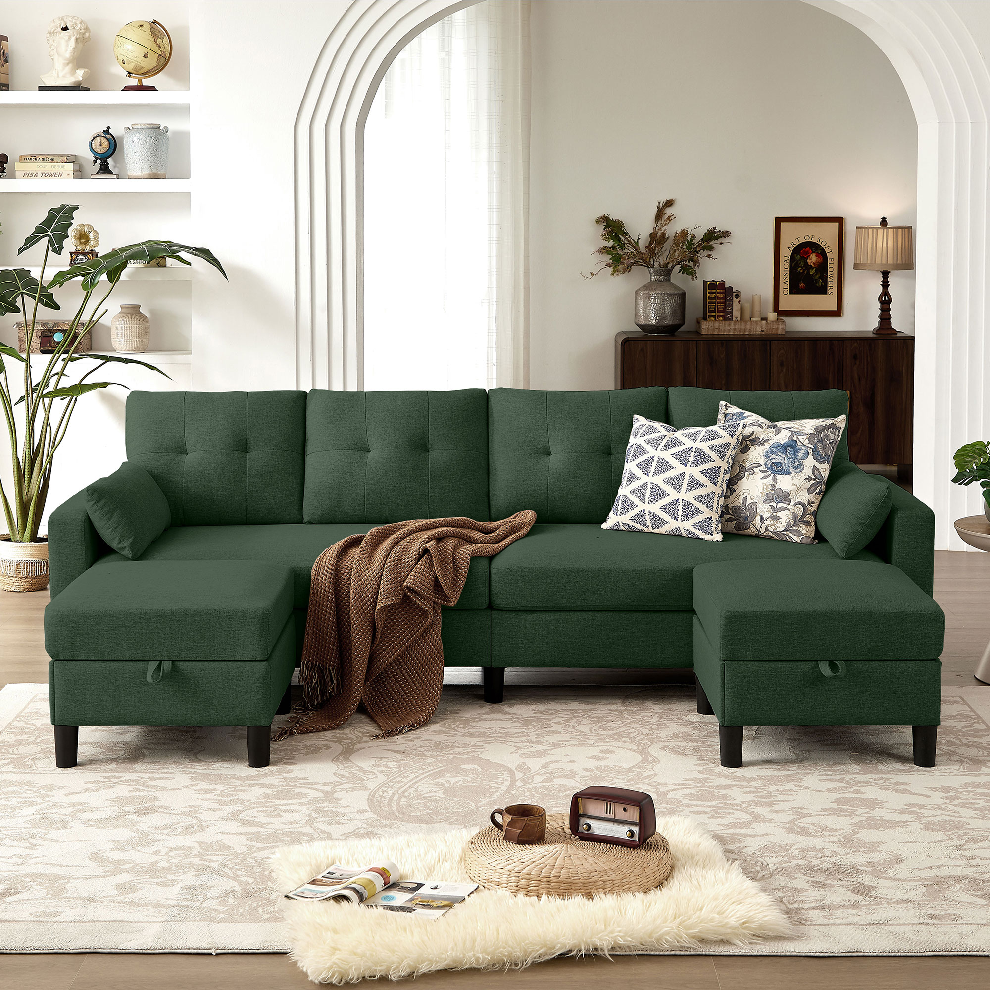 Jarenie YMX45GN YMX45 100.79 Modern Green 6+ -seater Sofa