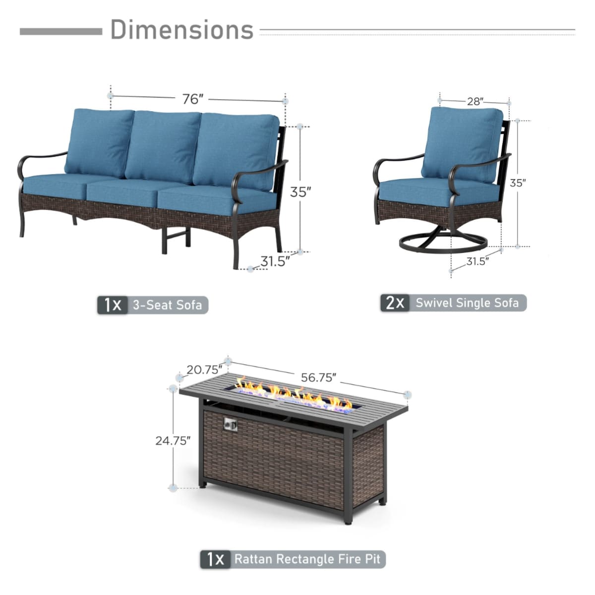 Sunshine Valley R-302-007 Patio-Conversation-Sets - View #11