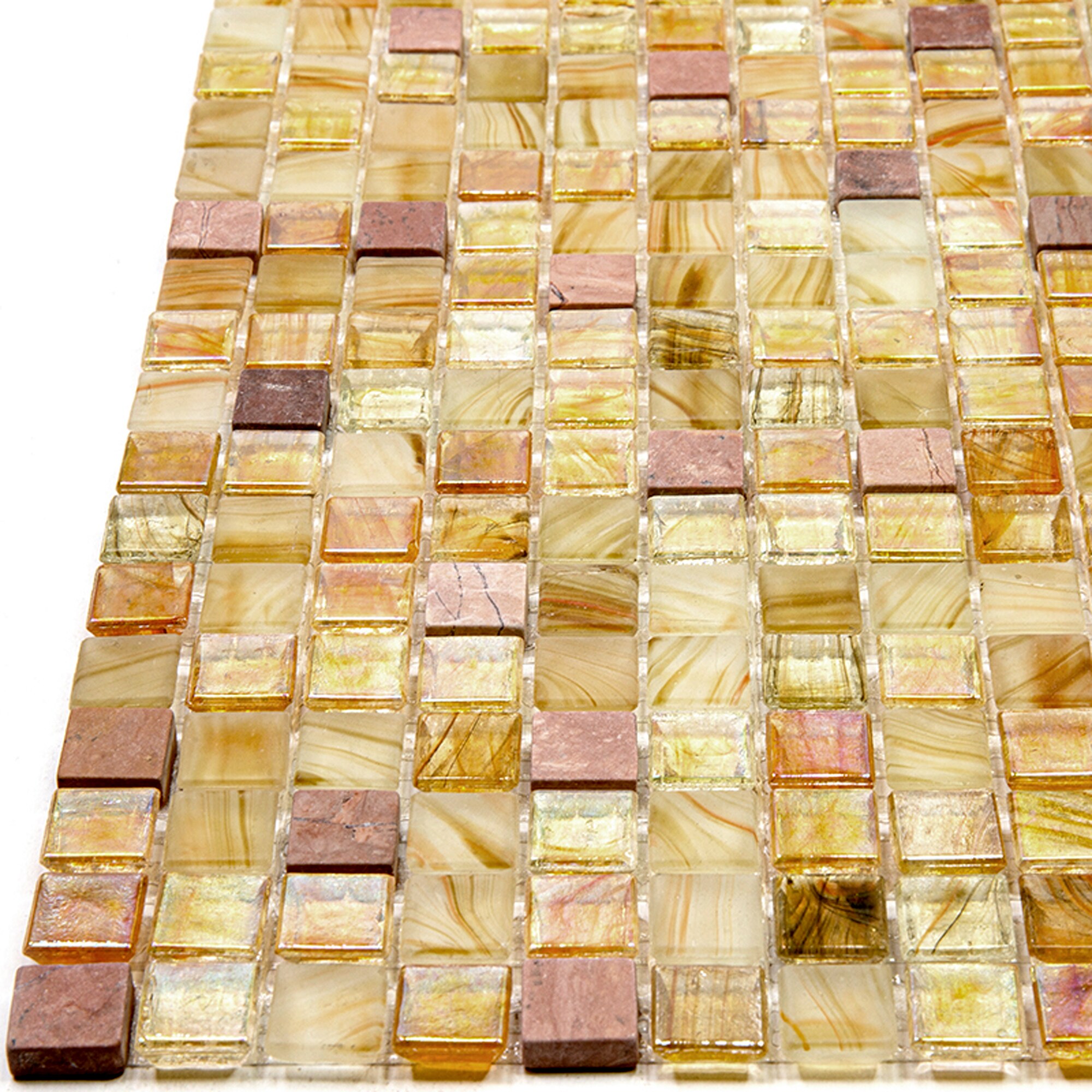 Apollo Tile Mingles Beige and Pearl 11-1/2-in x 11-1/2-in Glossy Glass Uniform Squares Floor and Wall Tile (18.69-sq. ft/ Carton)