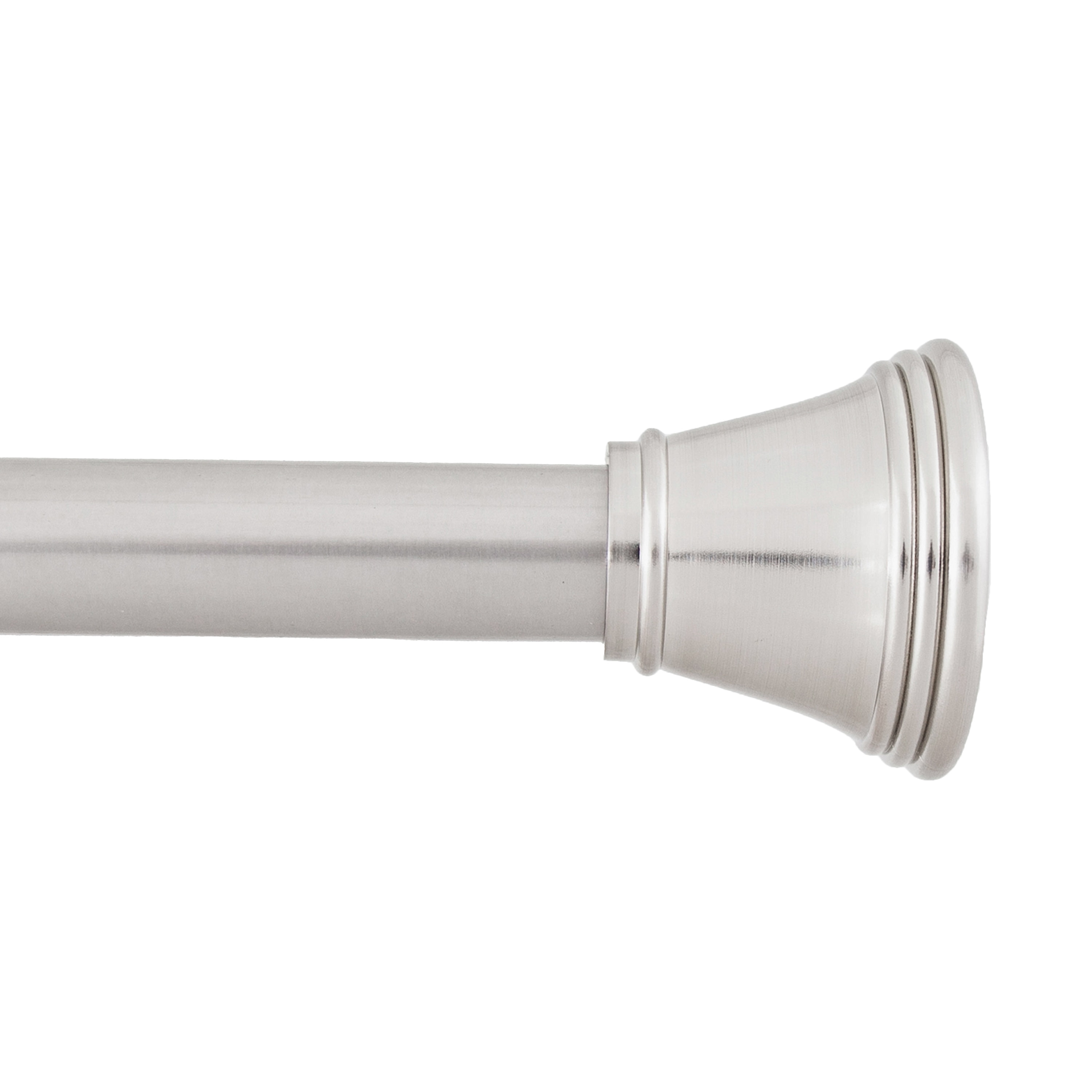 Kenney AZ909C/18USREM 42-in to 72-in Brushed Nickel Tension Single straight Adjustable Shower Curtain Rod
