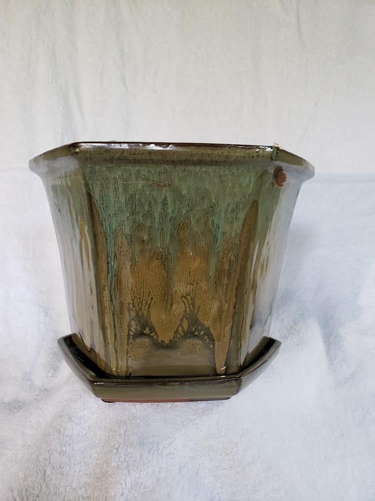 Olinda Bonsai 1514171 Round 4.99-in W Multiple colors/finishes Ceramic with Drainage Holes Attached Saucer