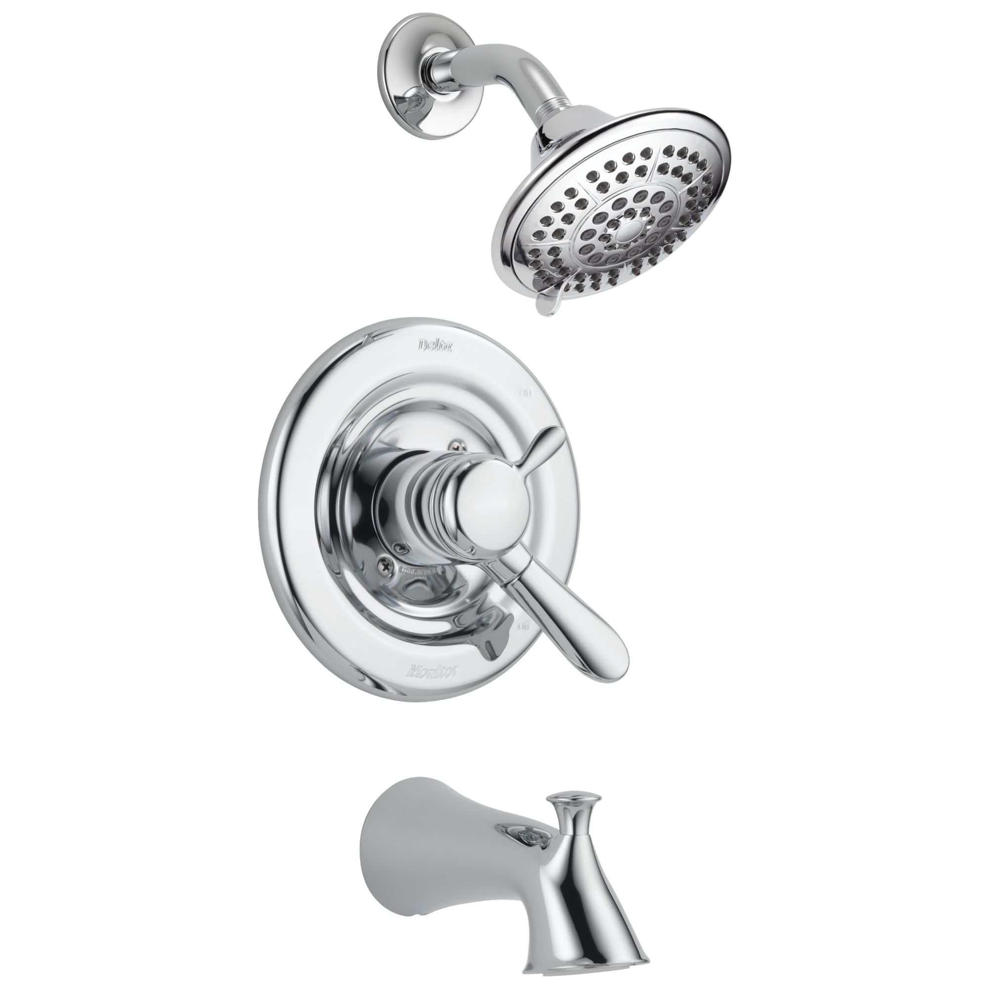 Delta T17438 Lahara Chrome 2-handle Multi-function 5.125-in Round Bathtub and shower Faucet with Valve