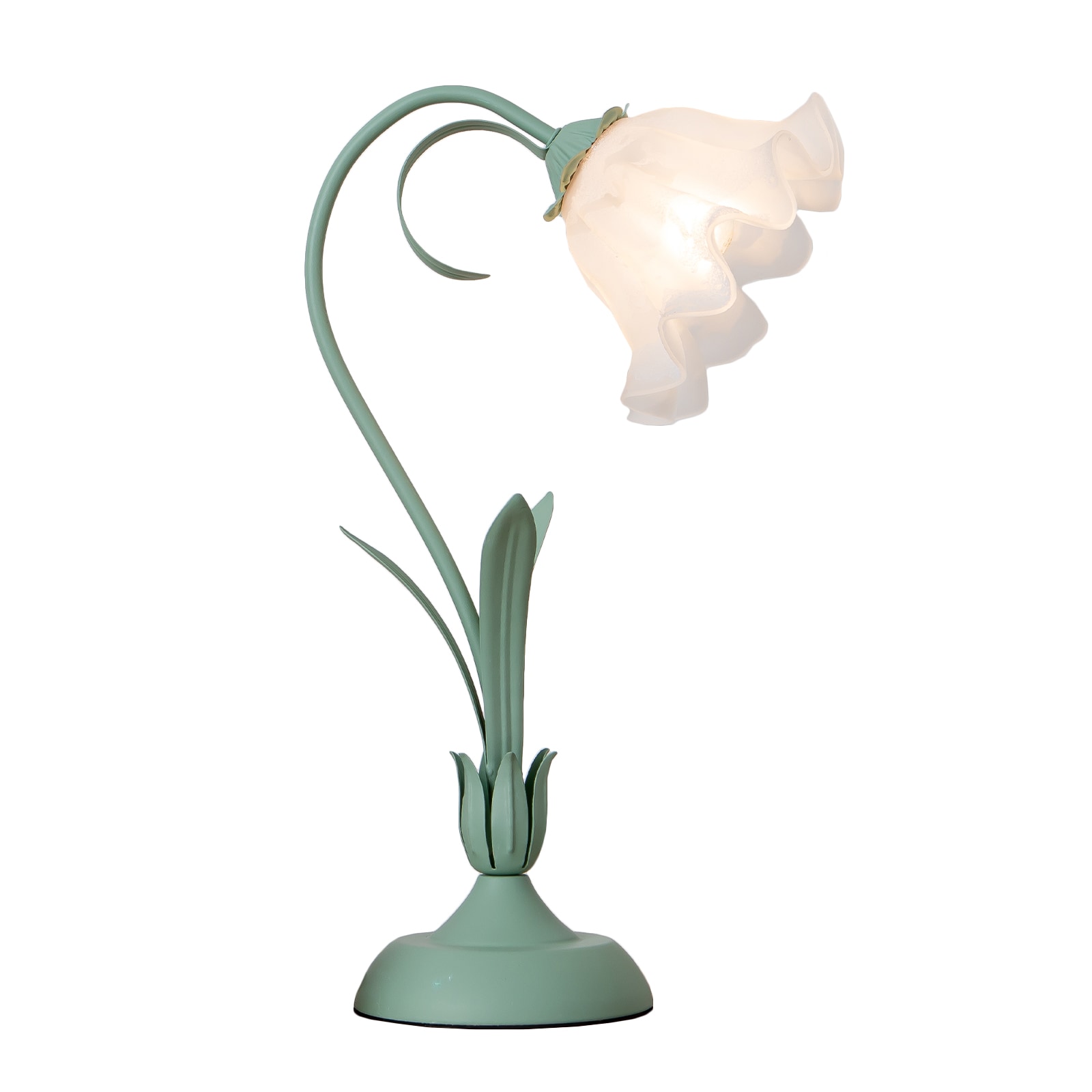 Oukaning 5.9-in width 19.6-in Flower Shape Glass Led, 4-way Table Lamp ...