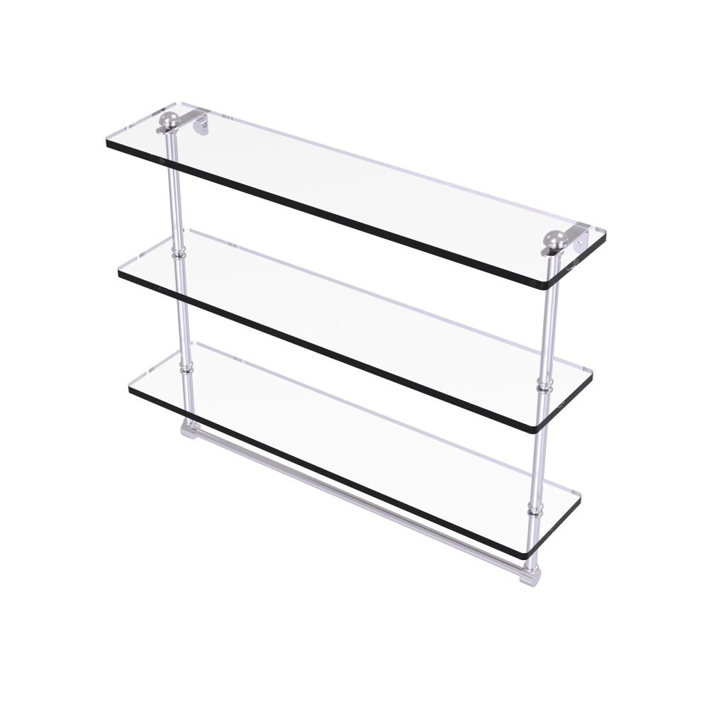 Allied Brass RC-5/16TB-SCH Satin Chrome 3 -Tier Wall mount Bathroom Shelf ( 16-in x 18-in x 5-in )