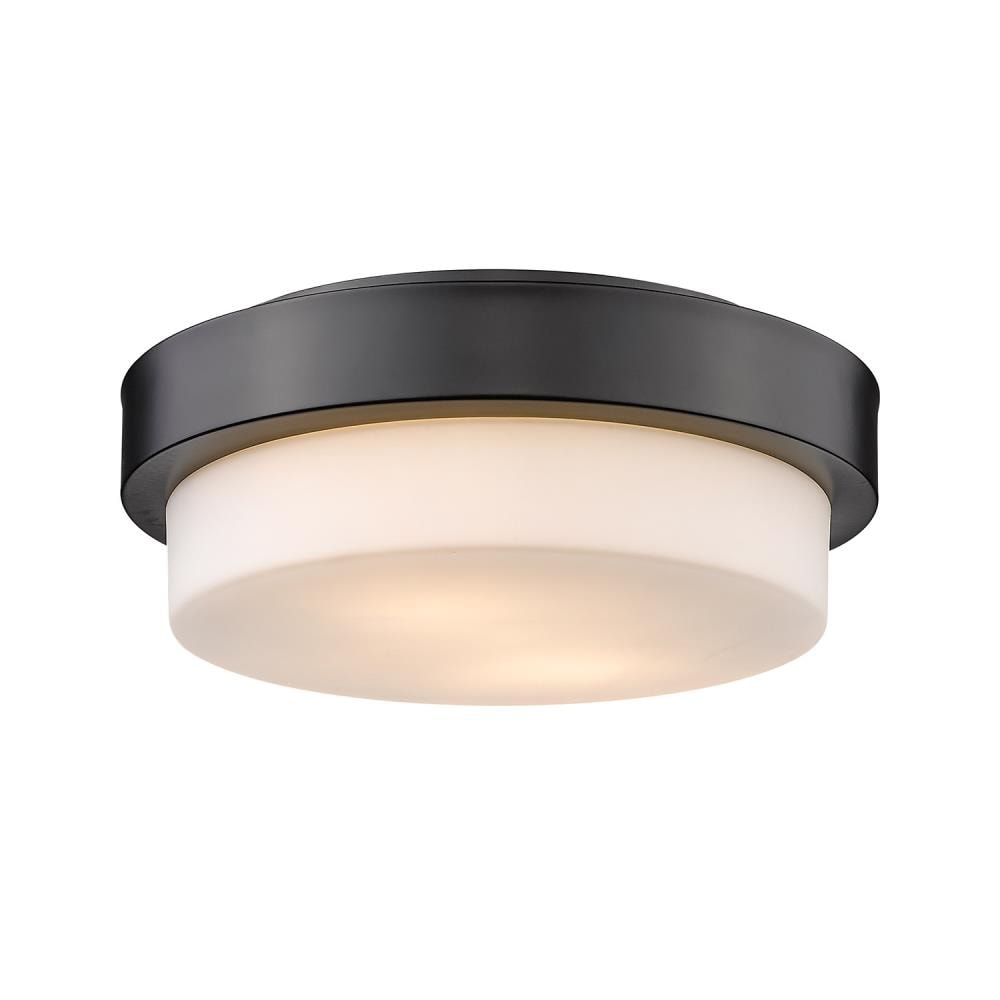 Golden Lighting 1270-11 BLK Multi-Family 2 -Light 10.5-in Black Flush Mount Light
