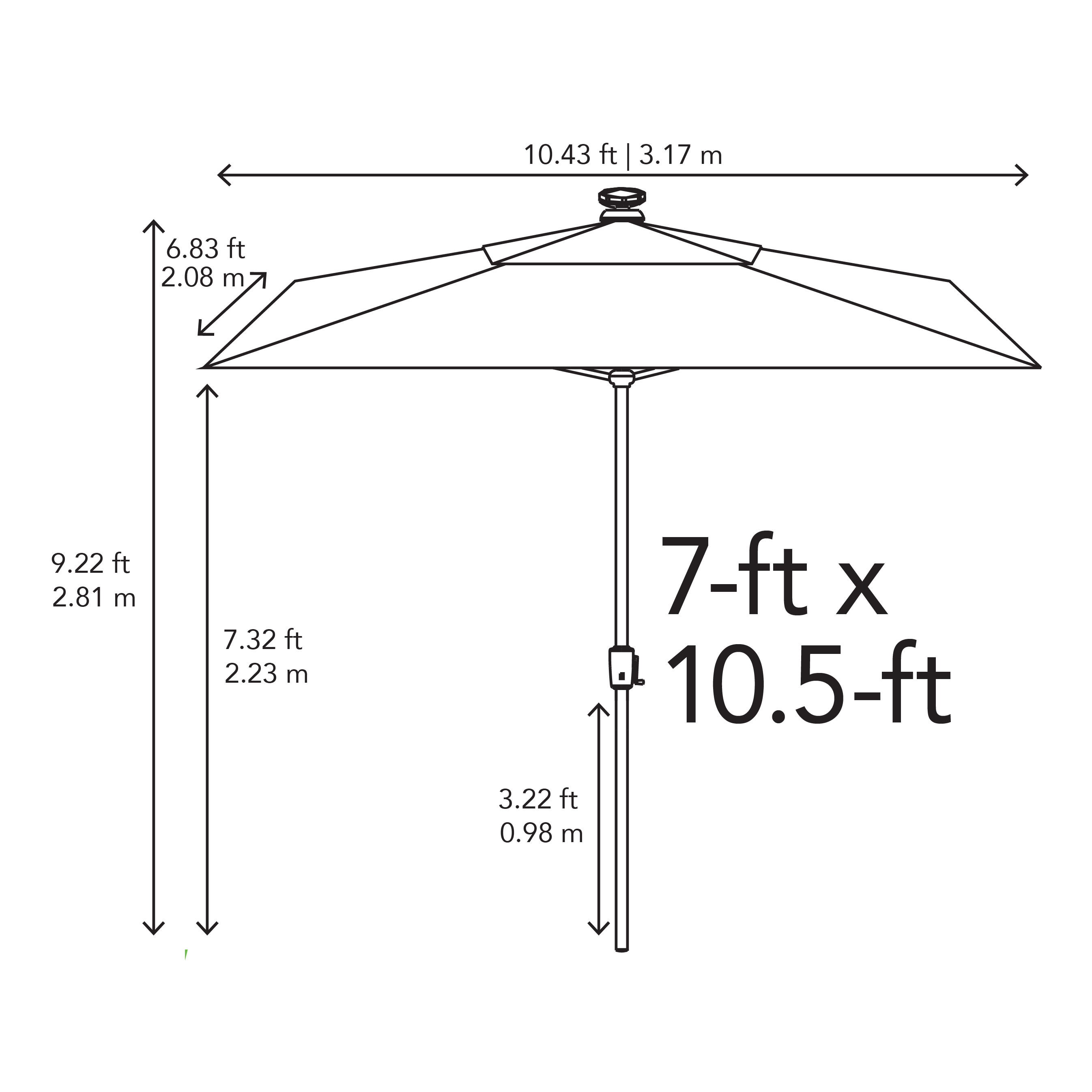 allen + roth UB3821326R-ELSD-LS-N Umbrellas-2 - View #7