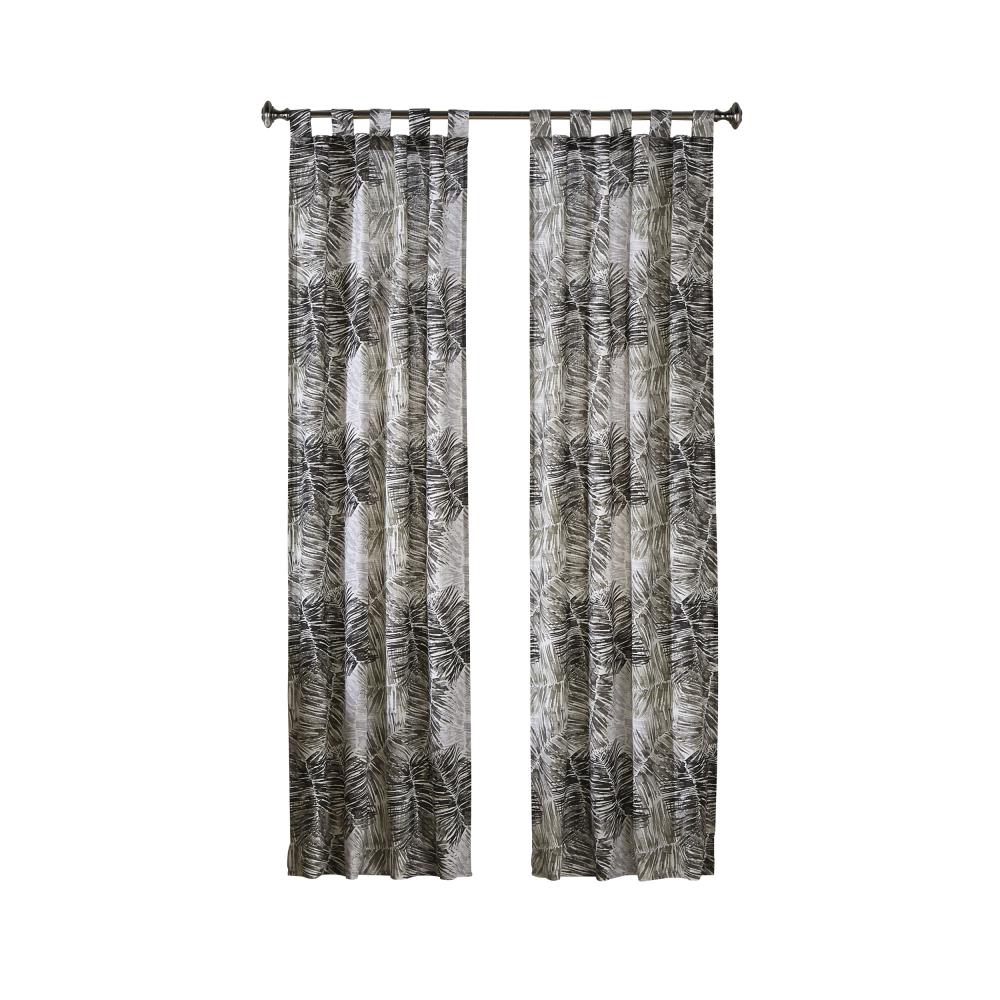 Pairs To Go 16383060X063GRE 63-in Grey Polyester Light Filtering Top Tab Curtain Panel Pair