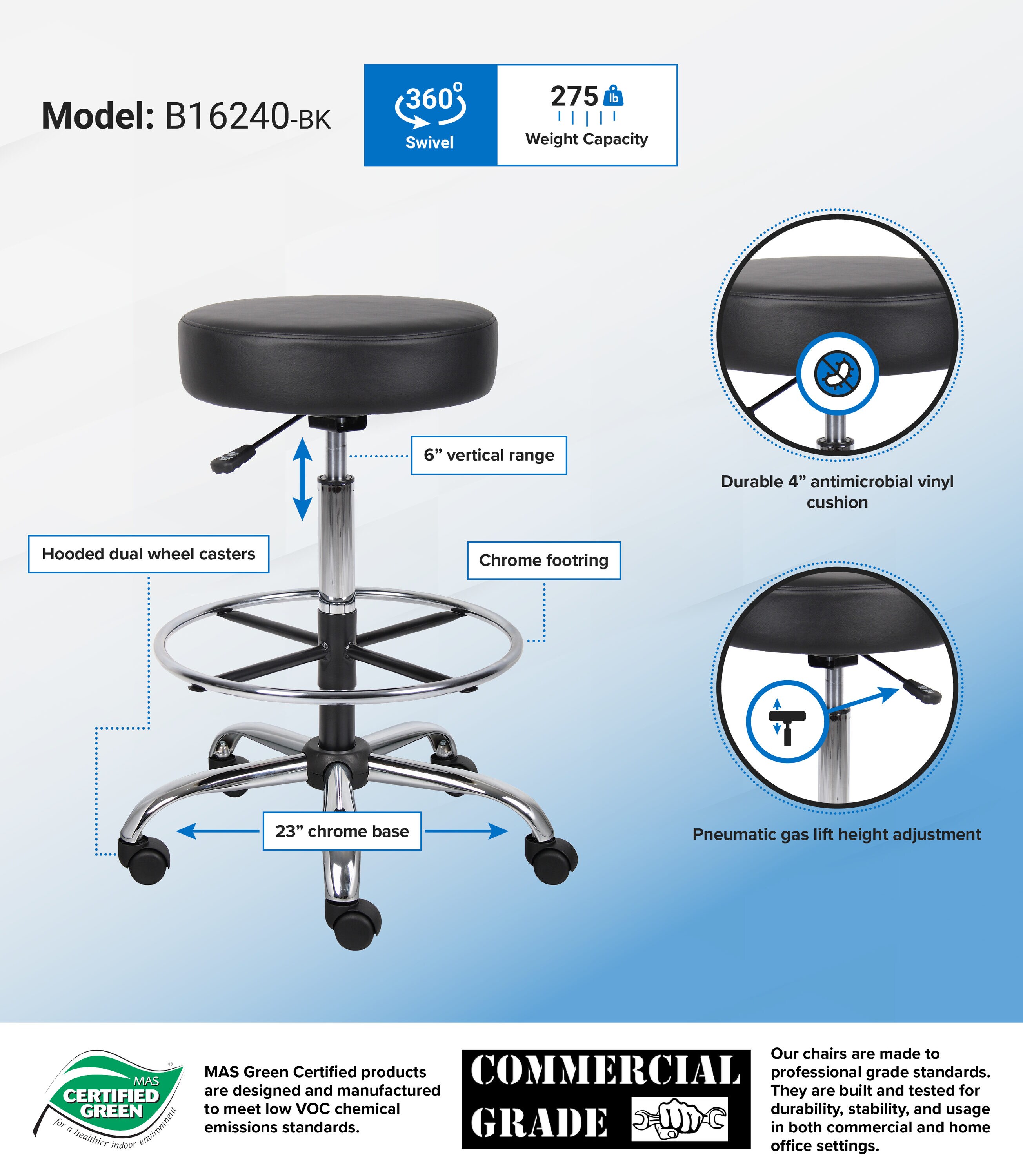 Boss Office Products B16240-BK Office-Chairs - View #3