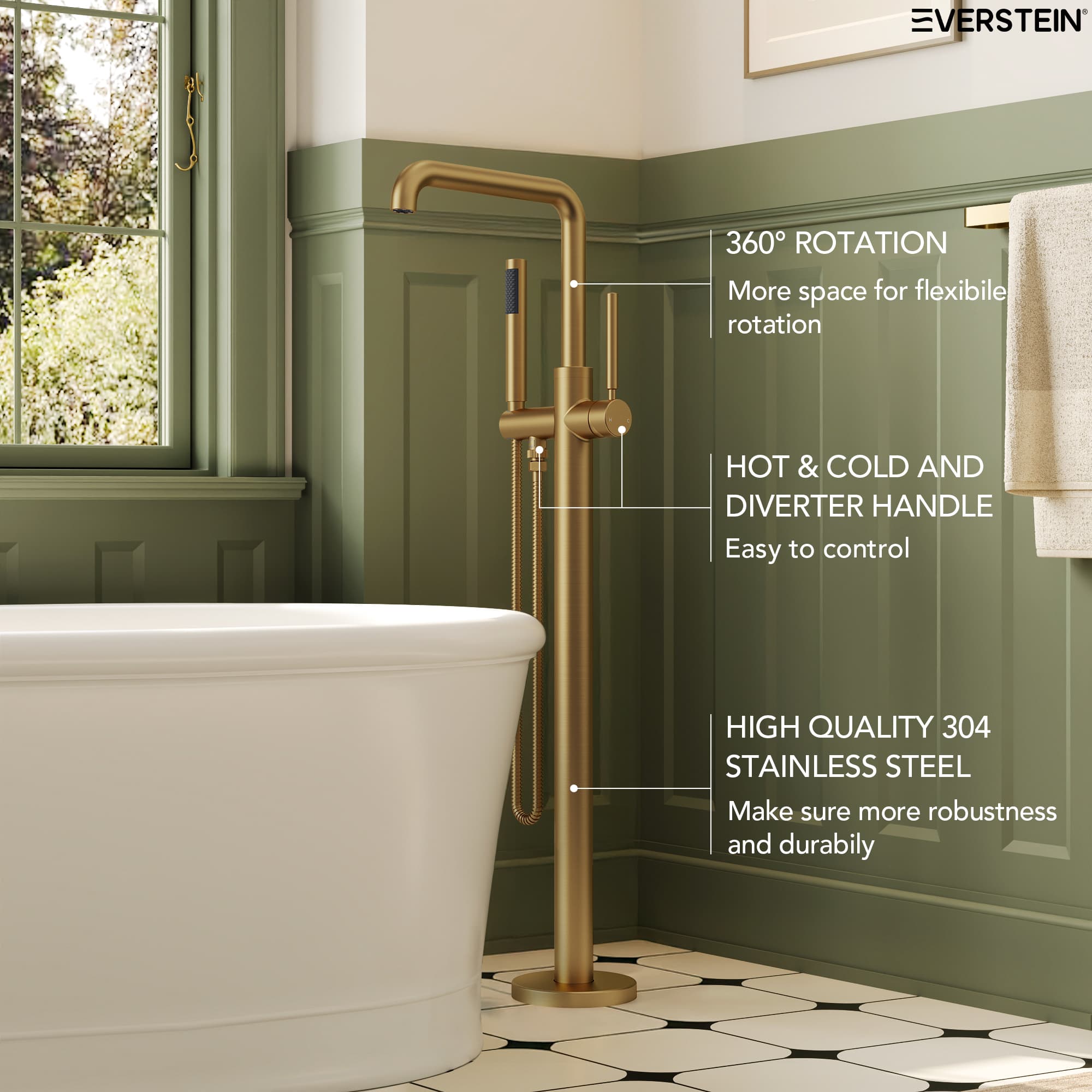 EVERSTEIN SFS-1155-GD Roman-Tub-Faucets - View #14