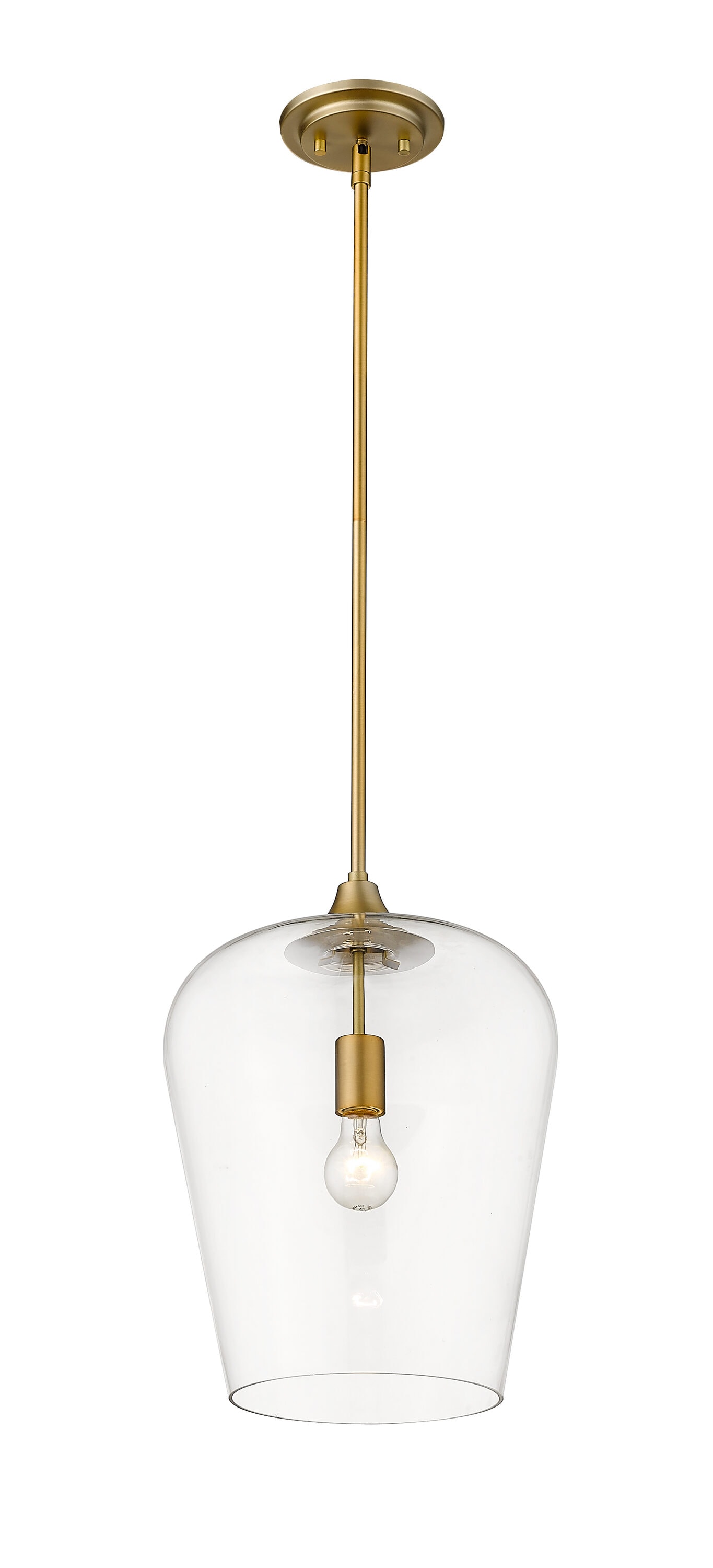 Elegant Olde Brass 1-Light Pendant with Clear Glass Shade
