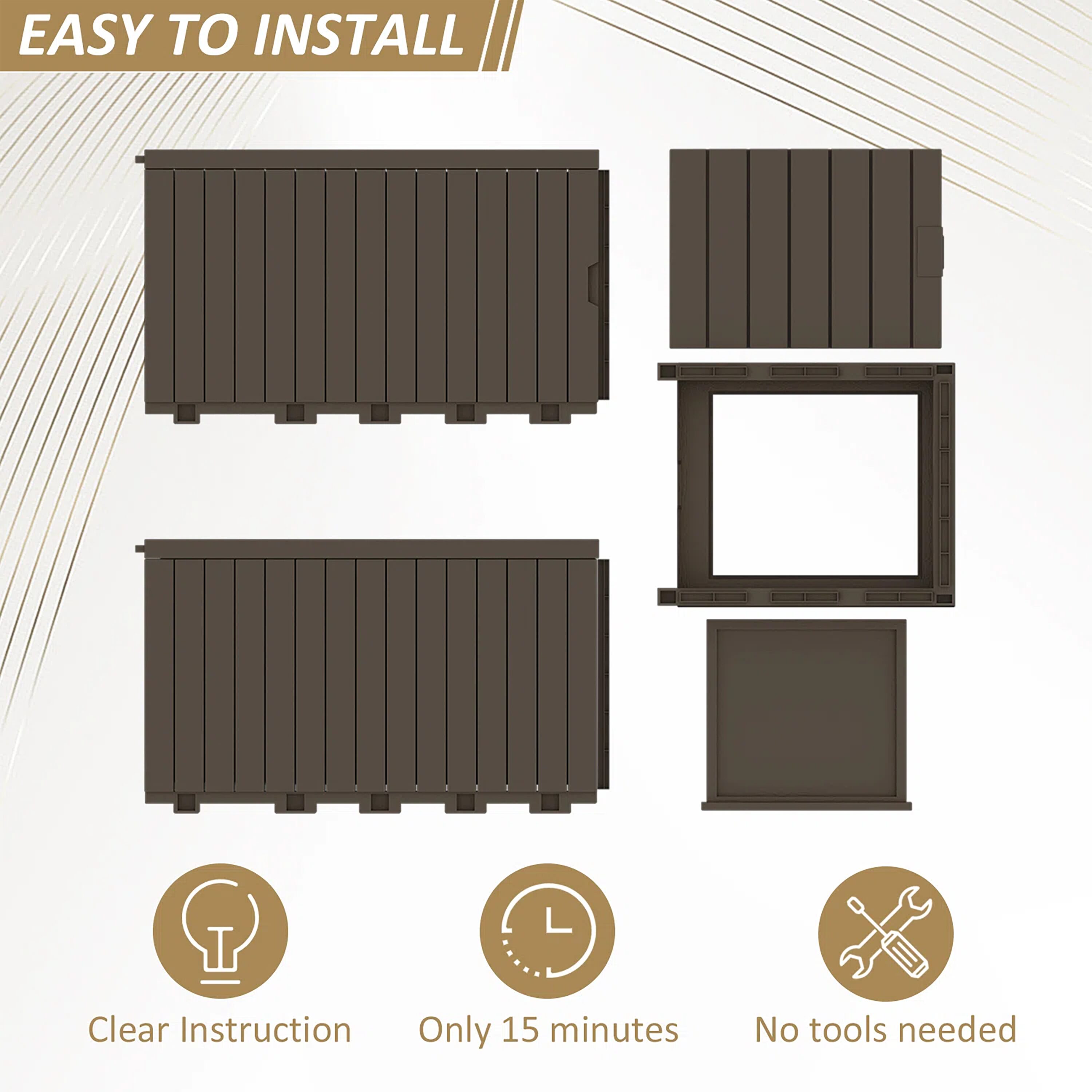 Vineego LS-PSB22-0059-2DGY Deck-Boxes - View #3