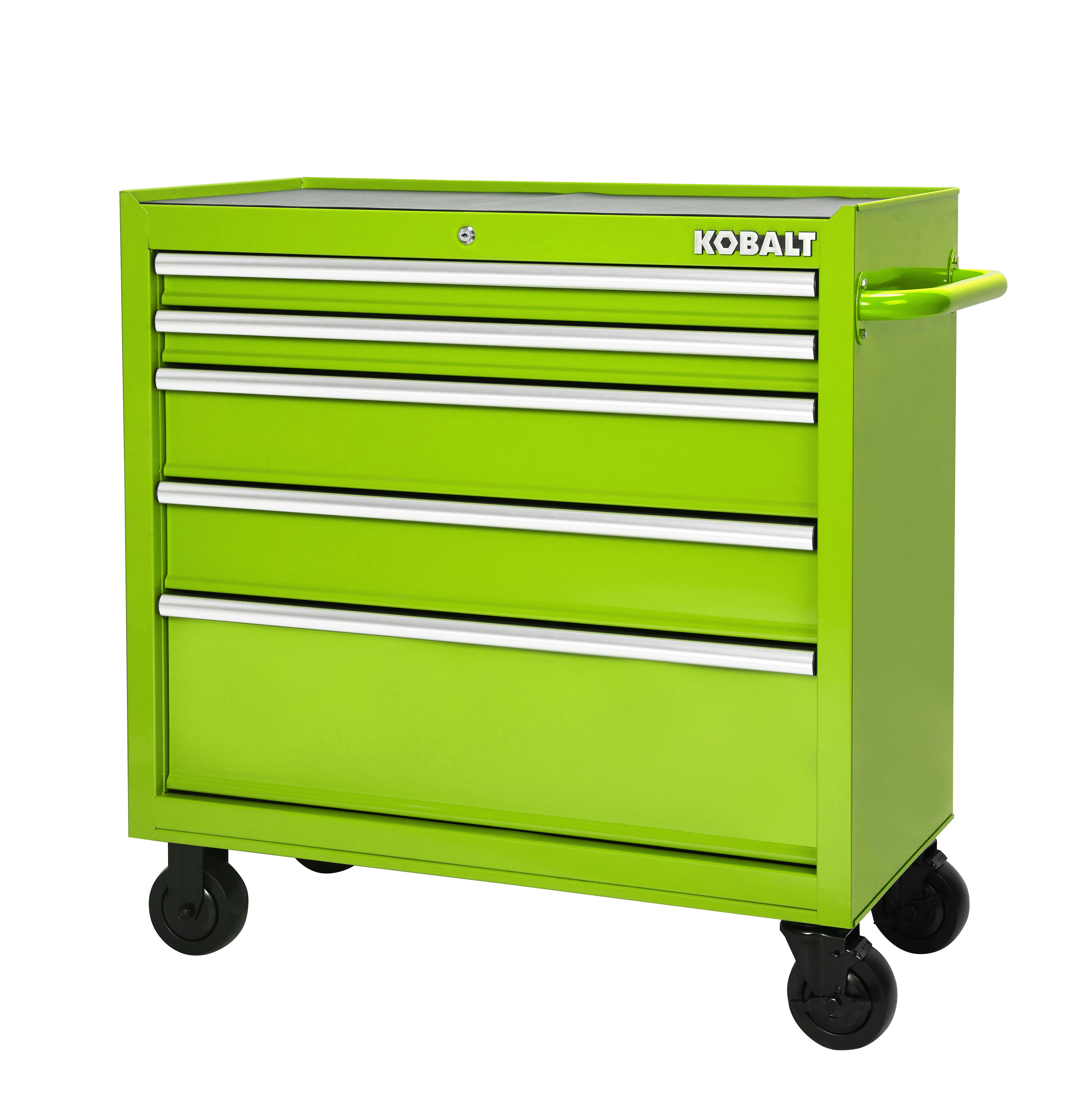 36-in W x 37.8-in H 5-Drawer Steel Rolling Tool Cabinet (Green) | - Kobalt 19221