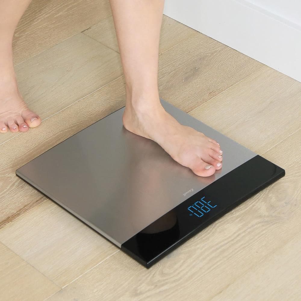 Escali Glass Platform Bathroom Scale, Clear, 400 Lb Capacity