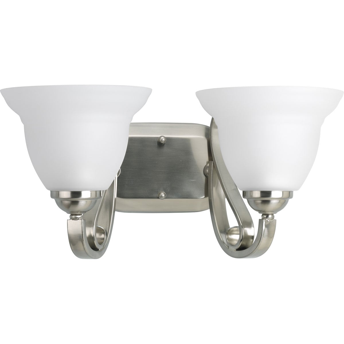 Progress Lighting P2882-09 Torino 16-in 2-Light Brushed Nickel Transitional Vanity Light