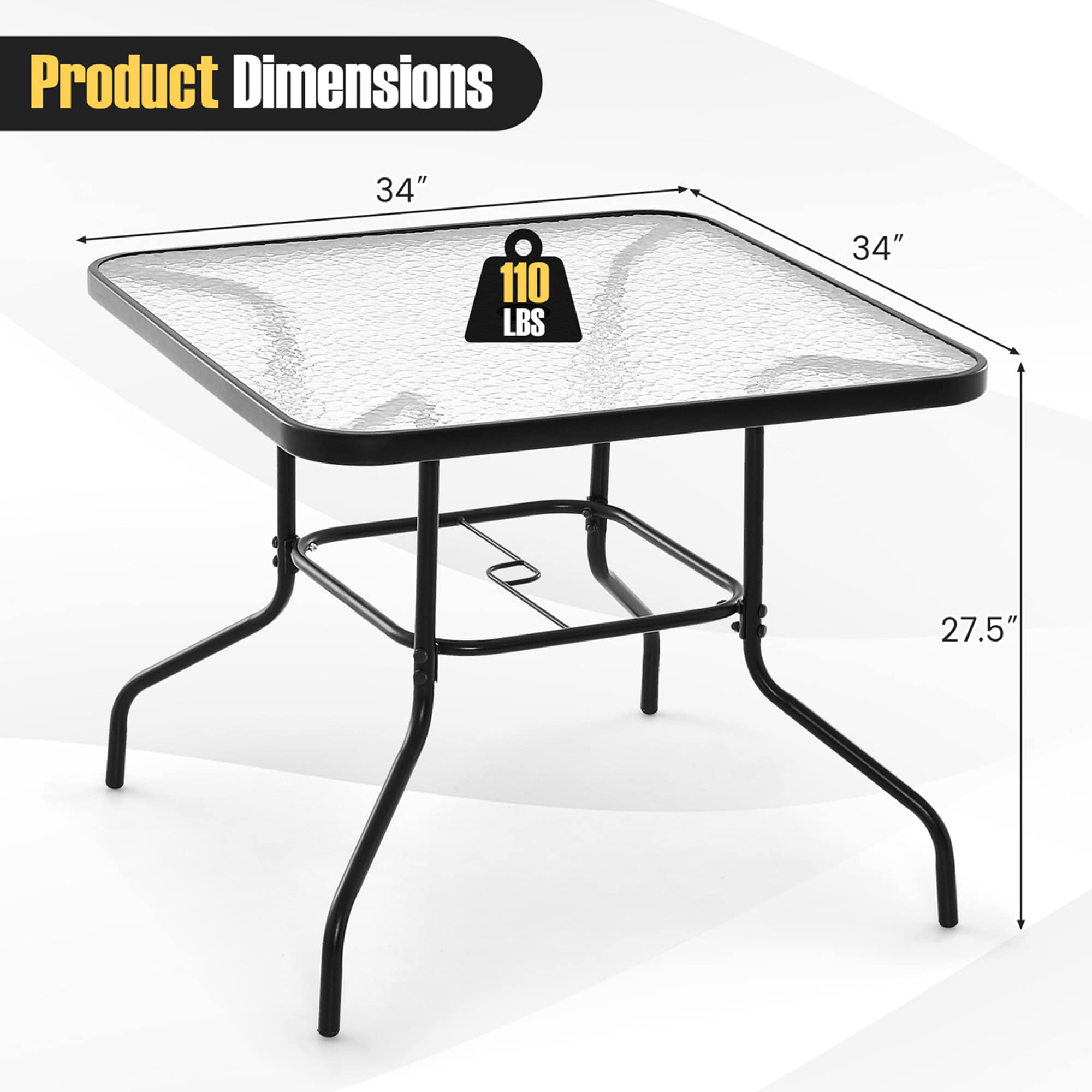 Costway HCST01130 Patio-Tables - View #2