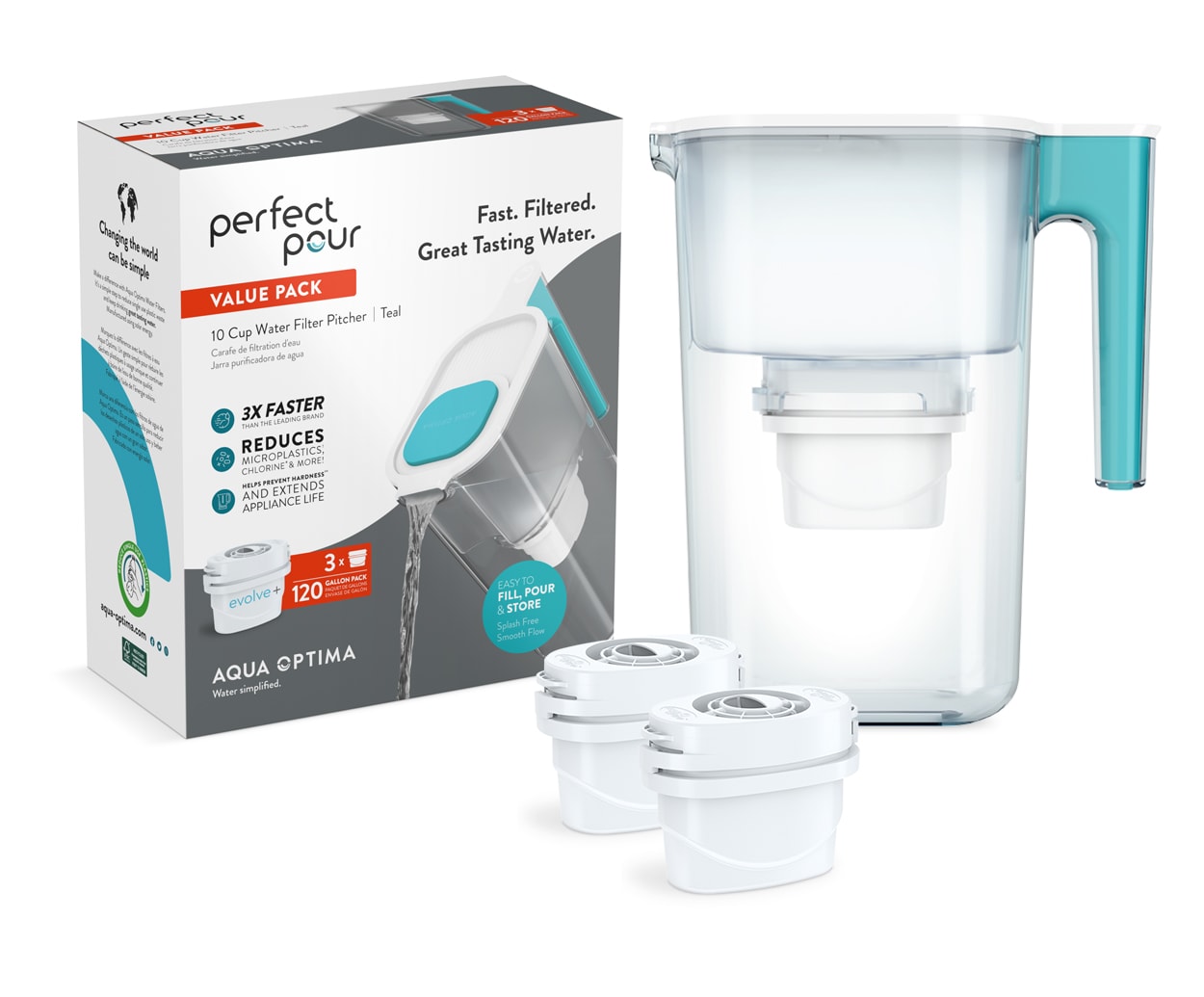 AQUA OPTIMA PP3010 10-Cup Blue Plastic Water filter pitcher