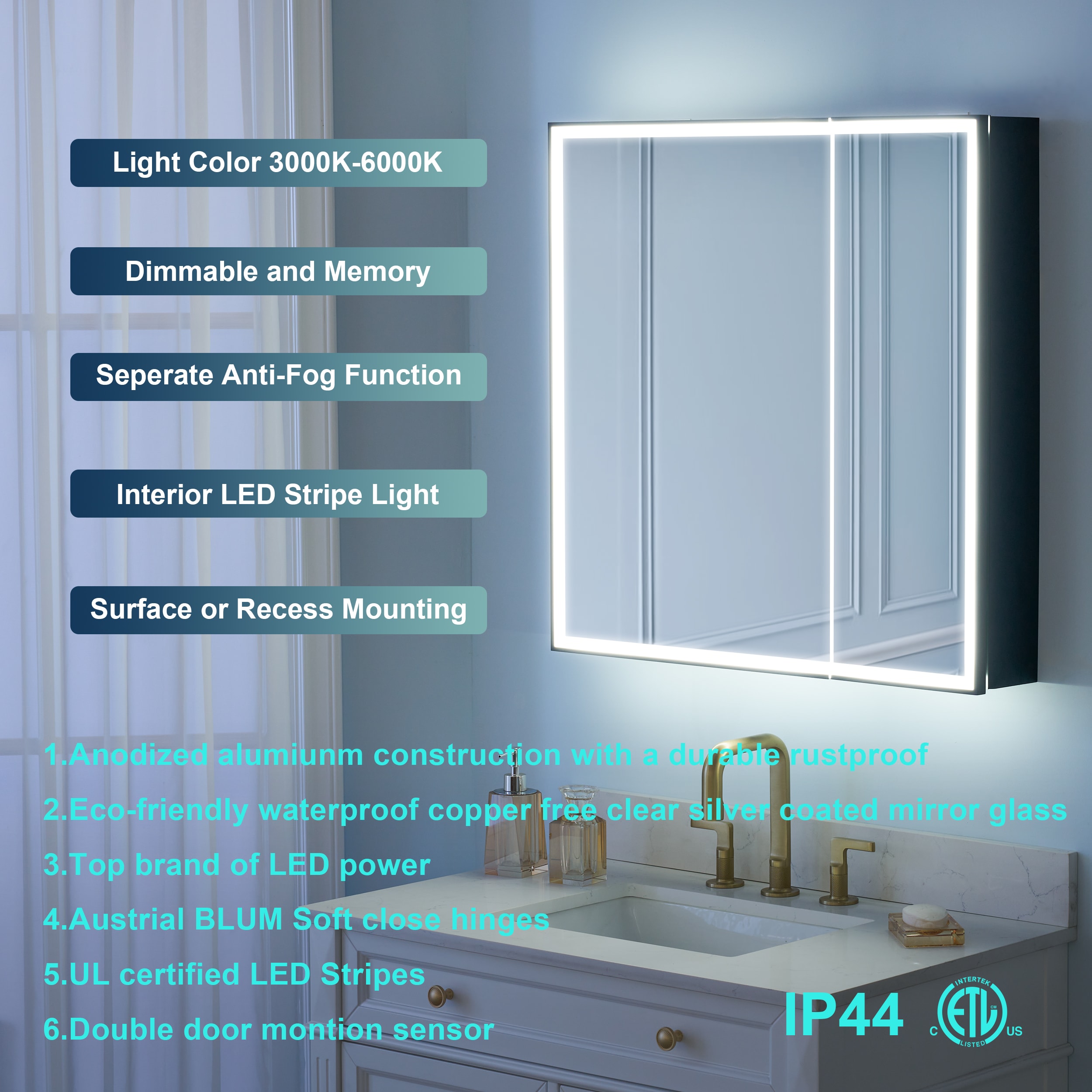 WELLFOR W12MCL3030 Bathroom-Medicine-Cabinets - View #8