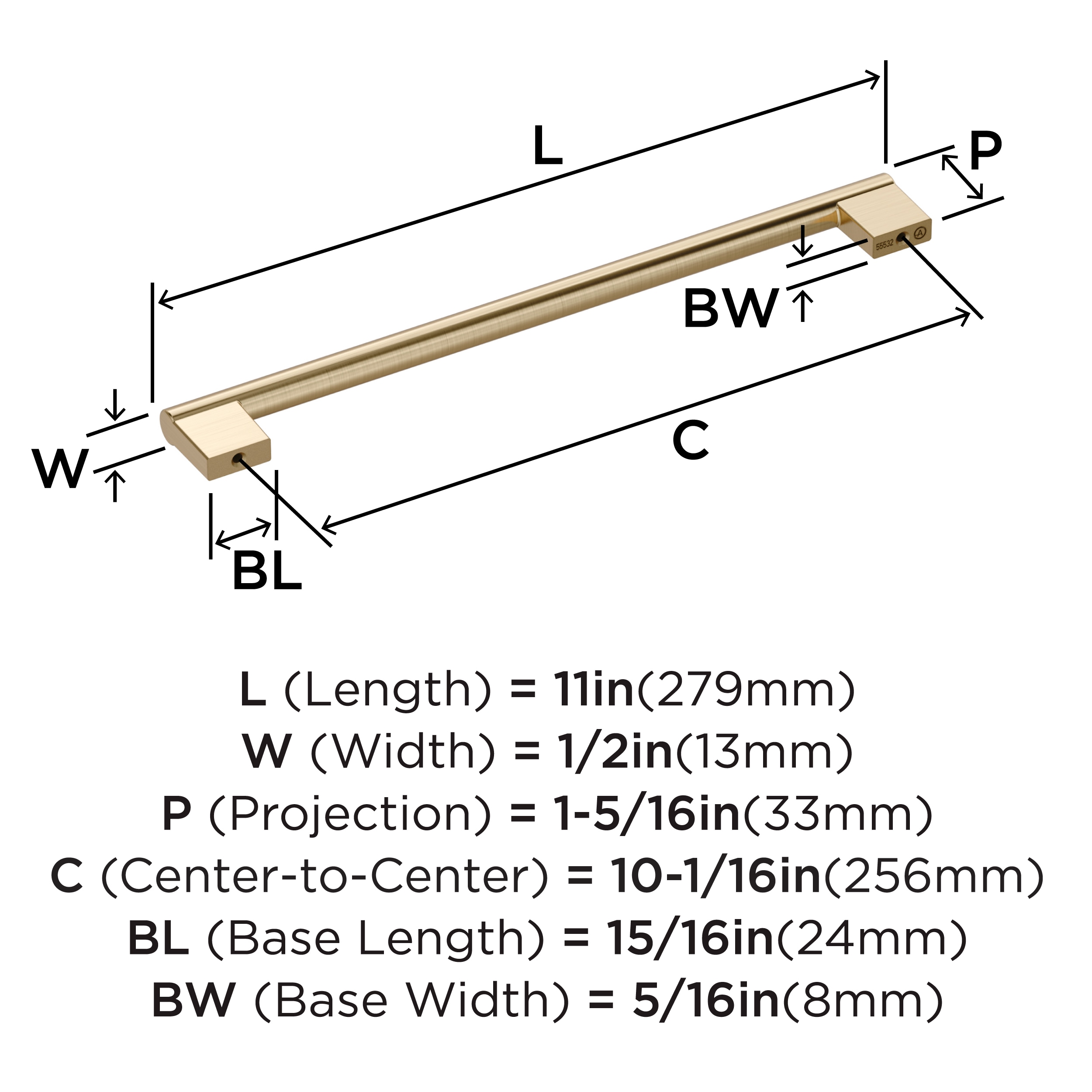 Amerock BP55532BBZ Cabinet-Pulls - View #3