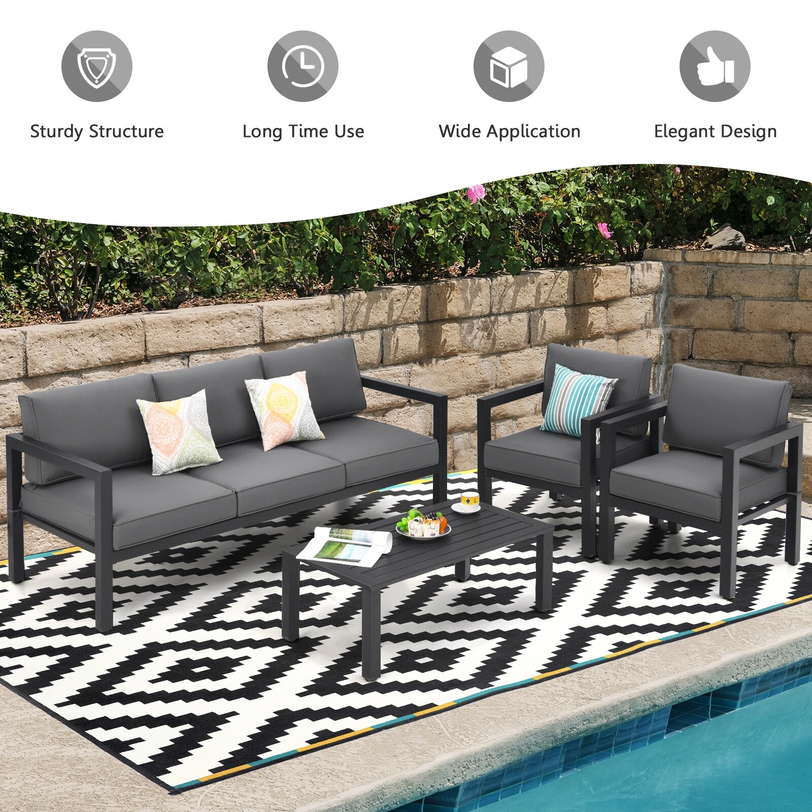Forclover CBE-6PS0014BL Patio-Conversation-Sets - View #9