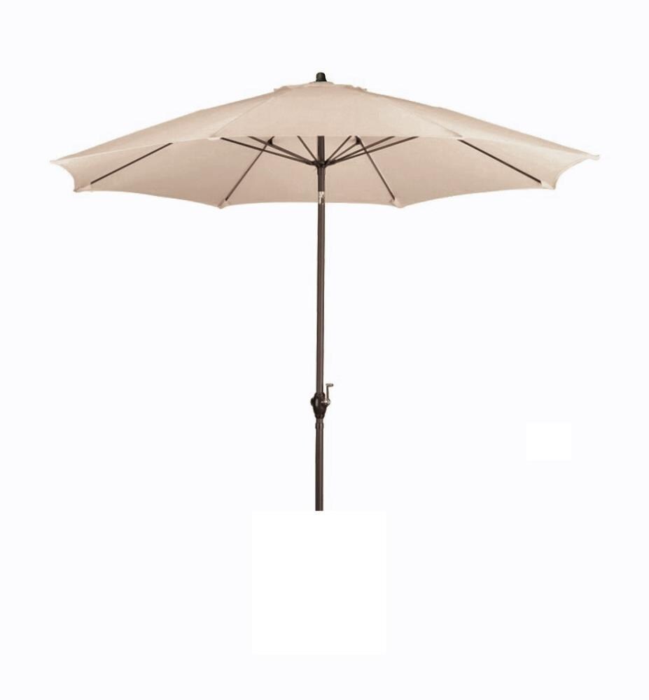 9' Foot No Tilt Aluminum Patio Umbrella with Rope and Pulley Lift