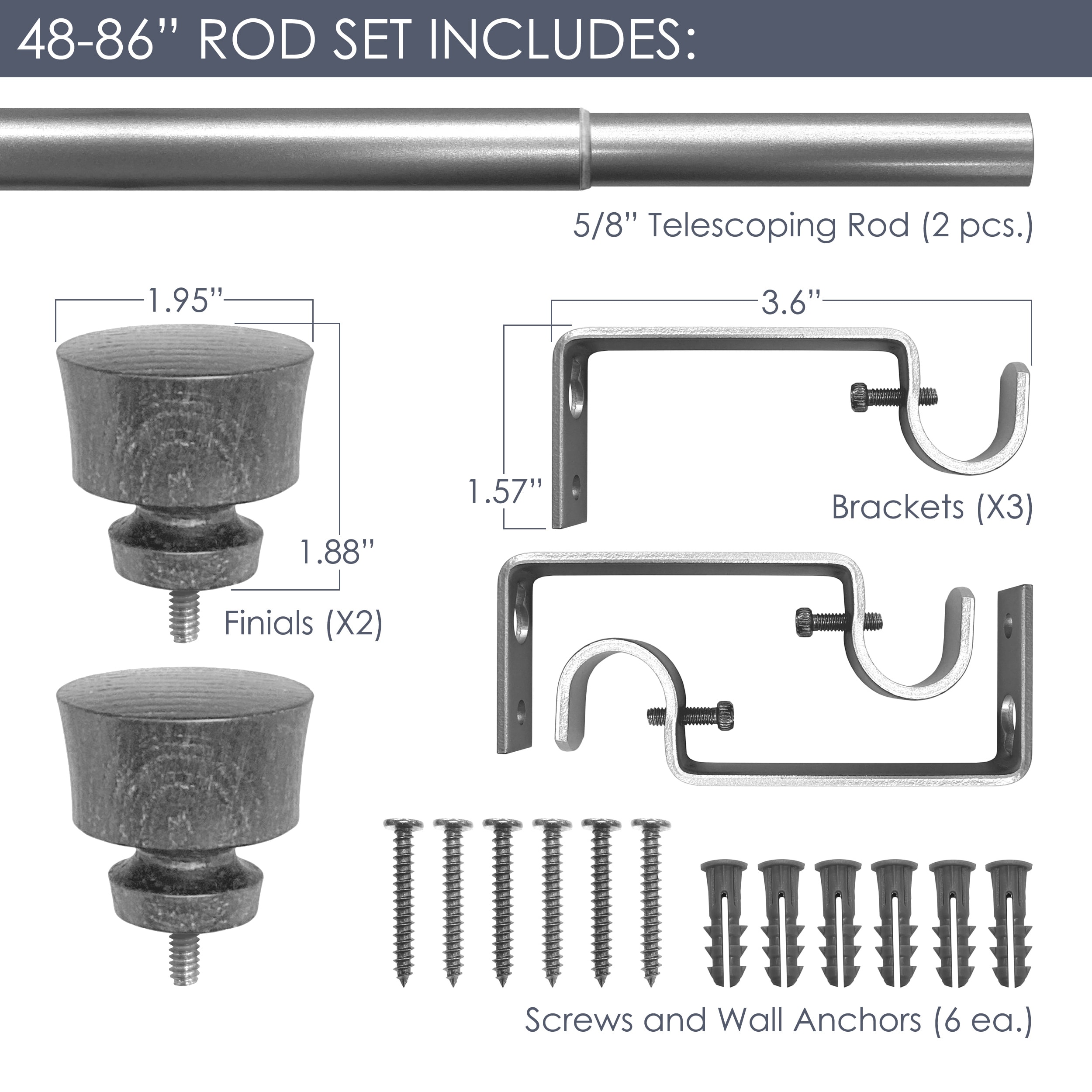 Decopolitan 31212-DB48 Curtain-Rods - View #5