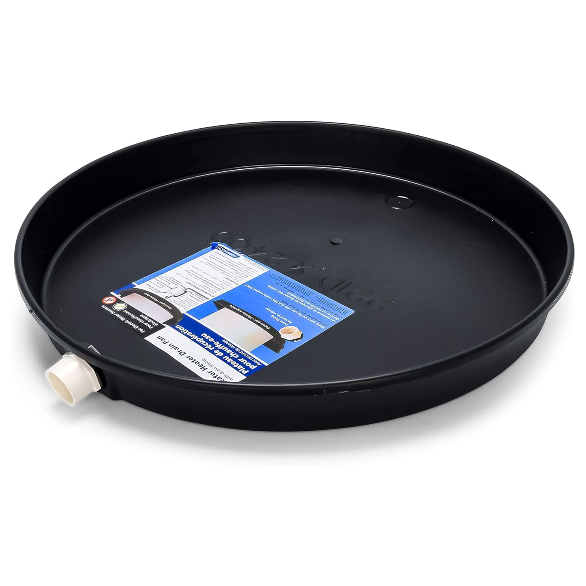 CAMCO  22 Inch ID Drain Pan Drip Tray w/ PVC Fitting for Electric Water Heaters