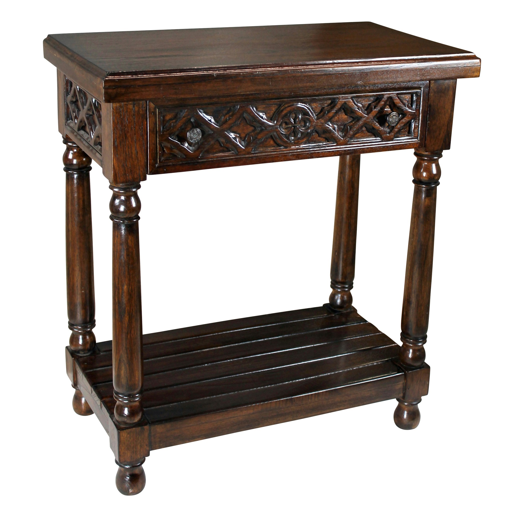 Design Toscano AF57256 Rustic Walnut Console Table
