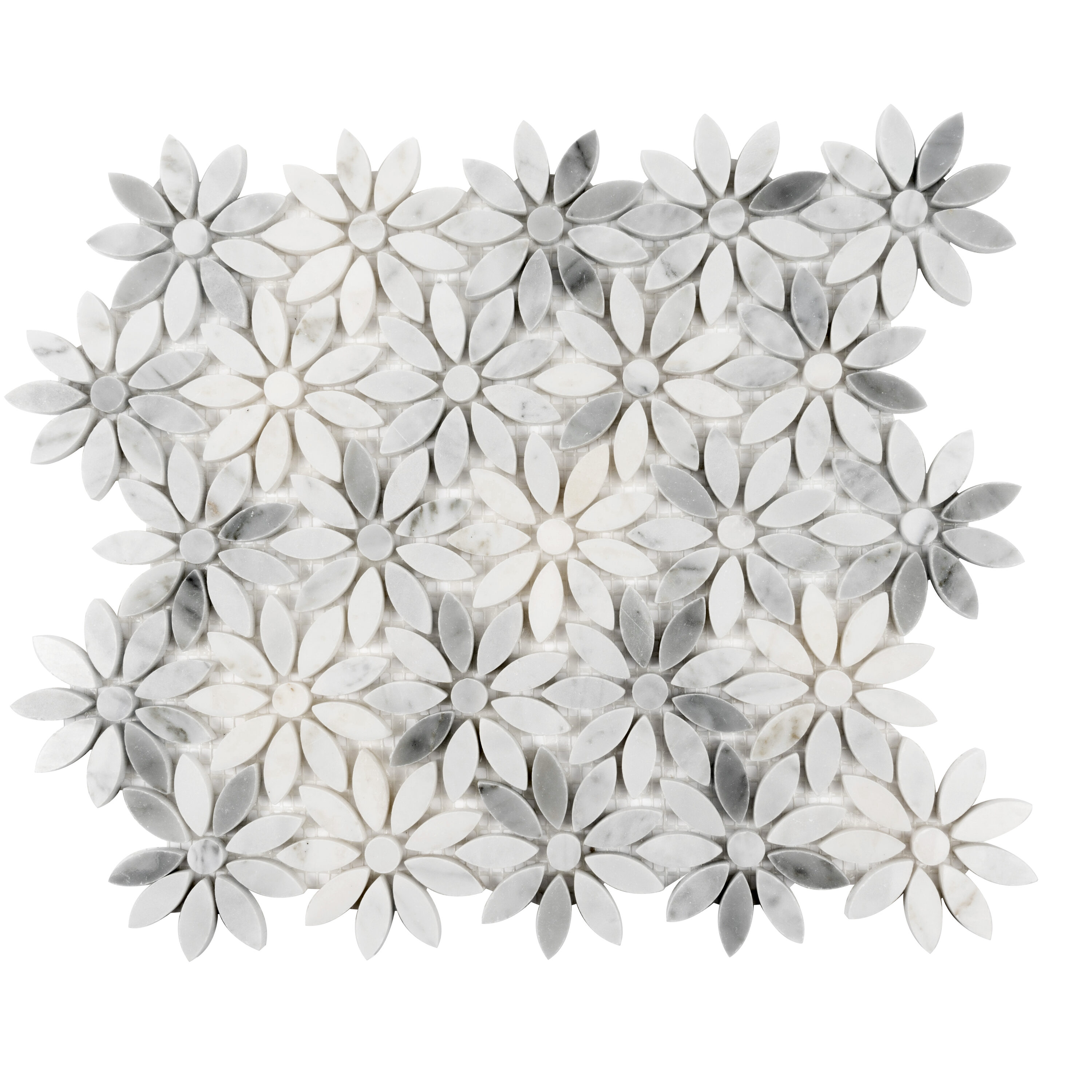 Apollo Tile Athens White 11-in x 12-in Polished Natural Stone Marble Mixed Pattern Marble Look Floor and Wall Tile (4.46-sq. ft/ Carton)