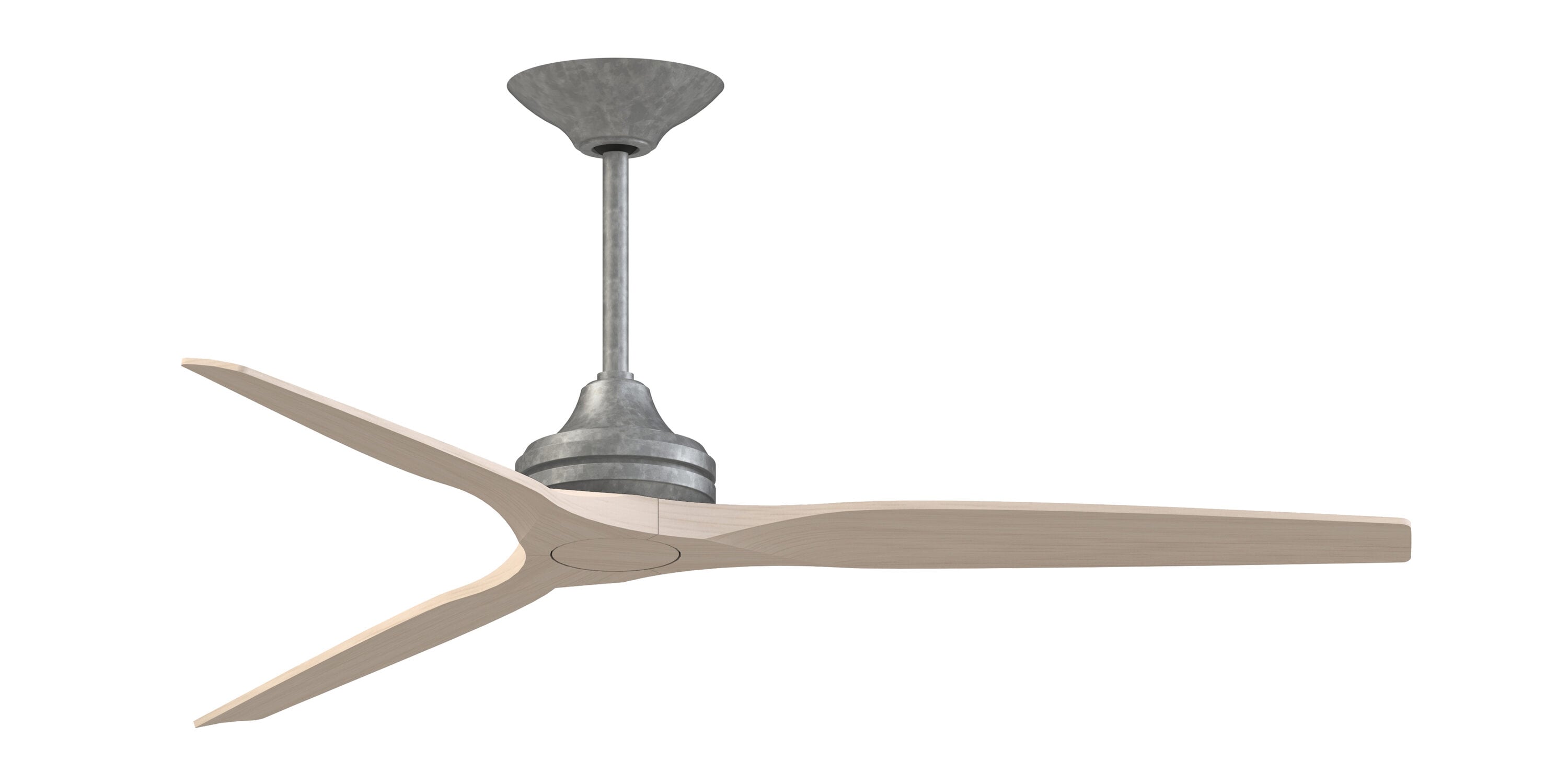Fanimation FPD6721BGZ-64WW Spitfire 64-in Outdoor Smart Galvanized with White Washed Blades Propeller Ceiling Fan Light Kit Compatible - Remote Included ( 3 -Blade )