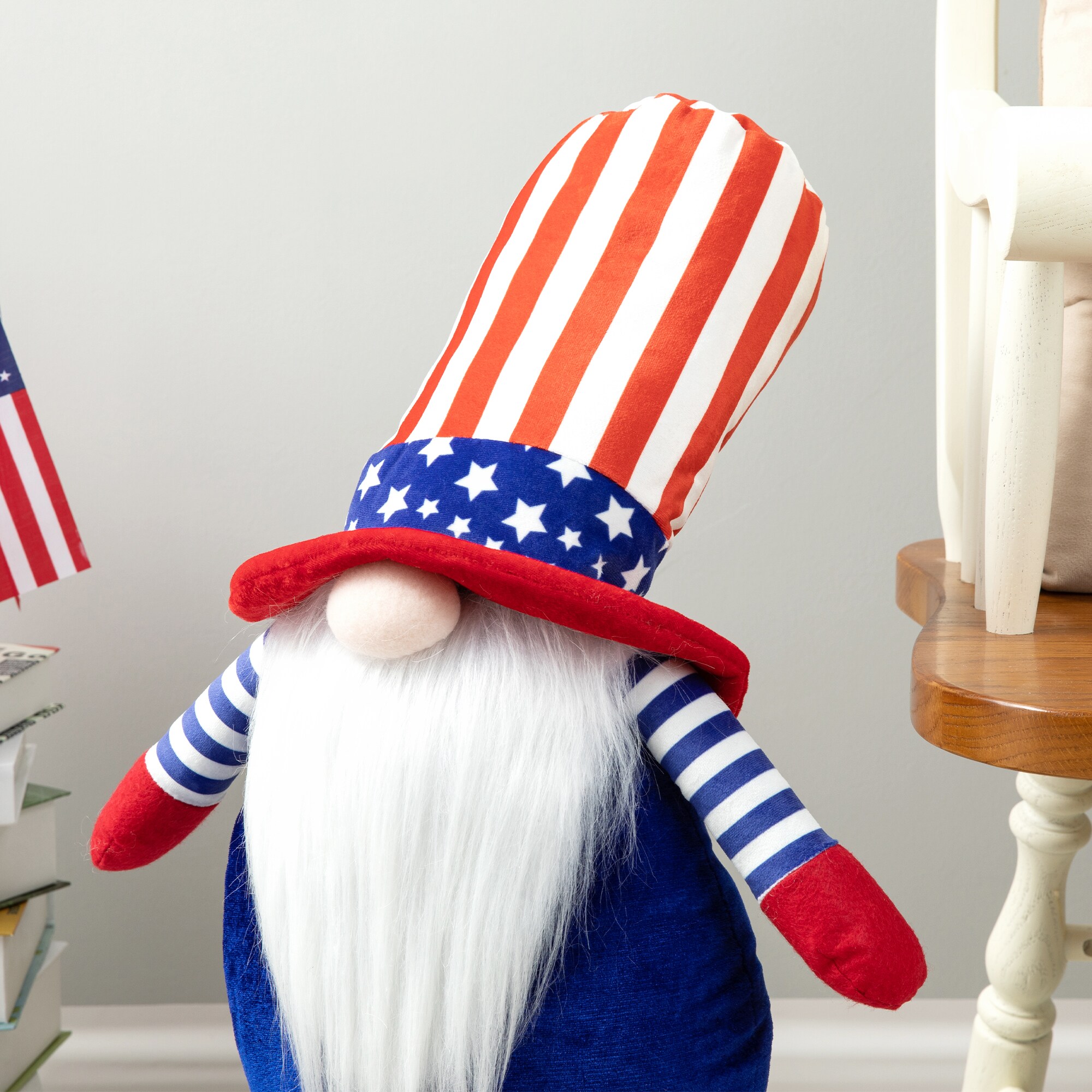 Glitzhome Fabric Indoor Tabletop Decoration Uncle Sam 4th of July Decor ...