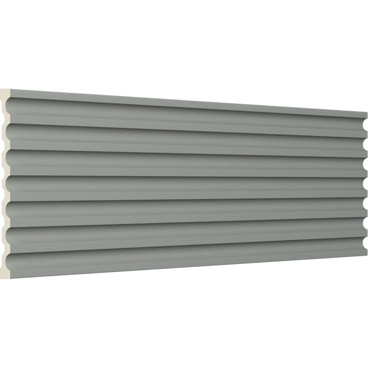 Primed Polyurethane Reeded Crown Moulding 94.5" Length